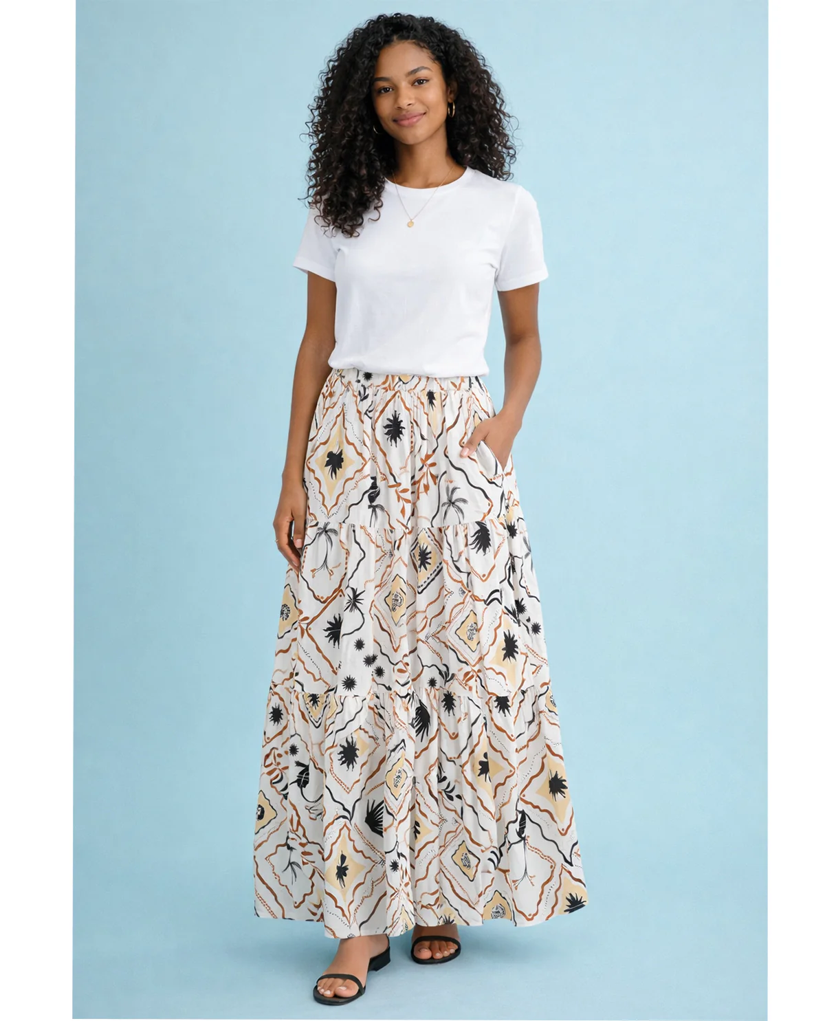 Robert Louis Print Silky Knit Skirt - Image 5