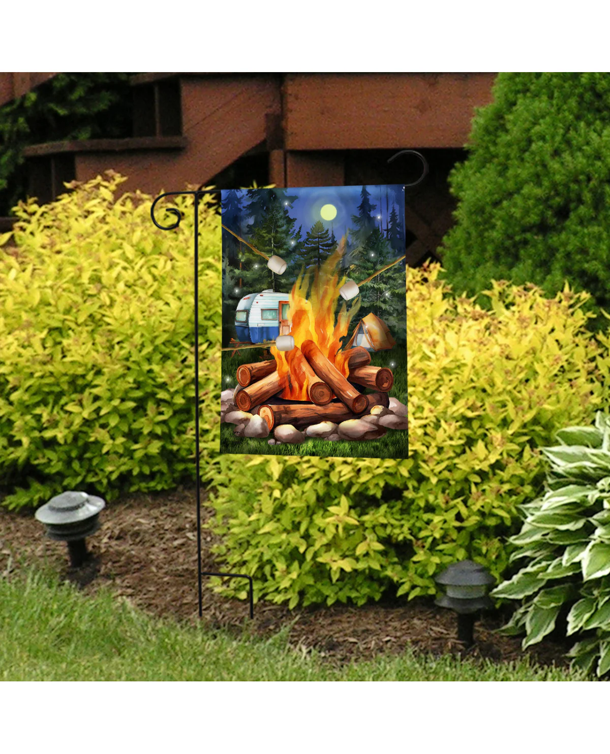 Roasting Marshmallows Garden Flag - Image 2