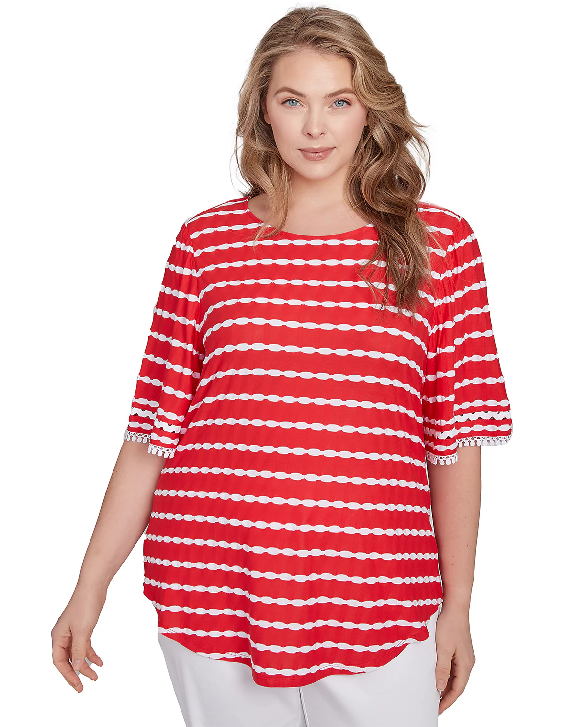 Ruby Road Americana Chic Stripe Knit Top - Image 2