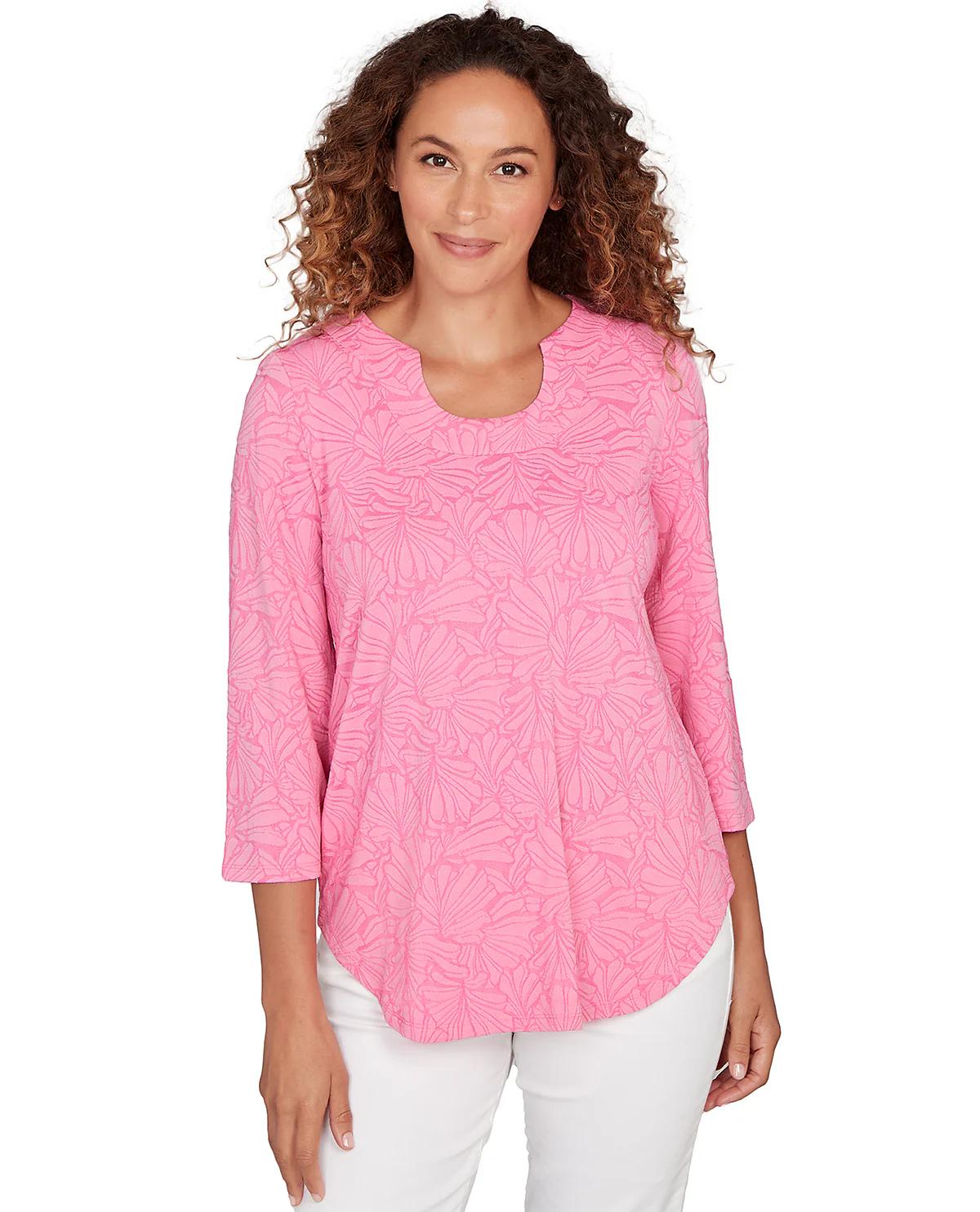 Ruby Road Petite Textured Floral Knit Top - Image 2