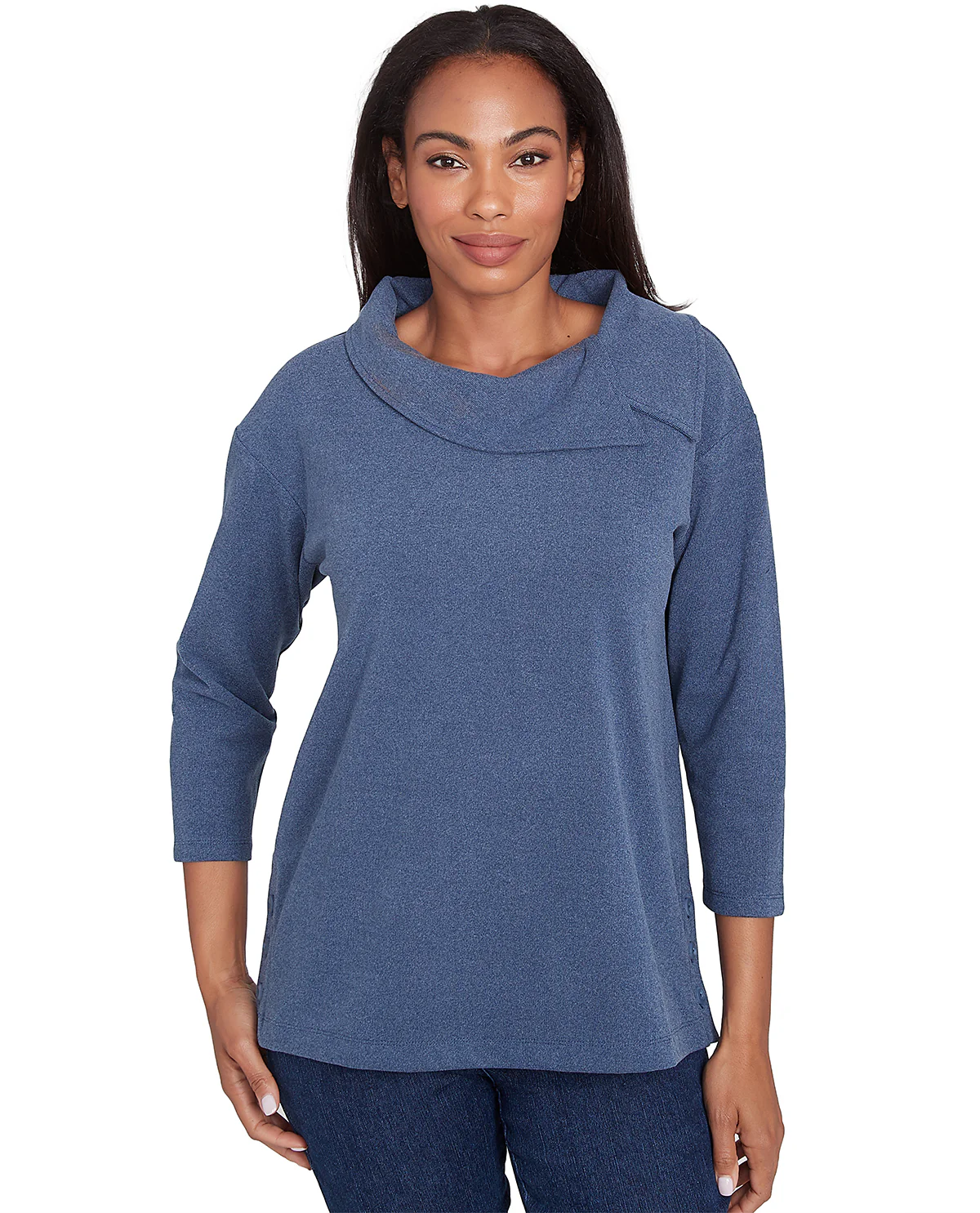 Ruby Road Casual Luxe 3/4 Sleeve Rib Pullover Knit Top - Image 2