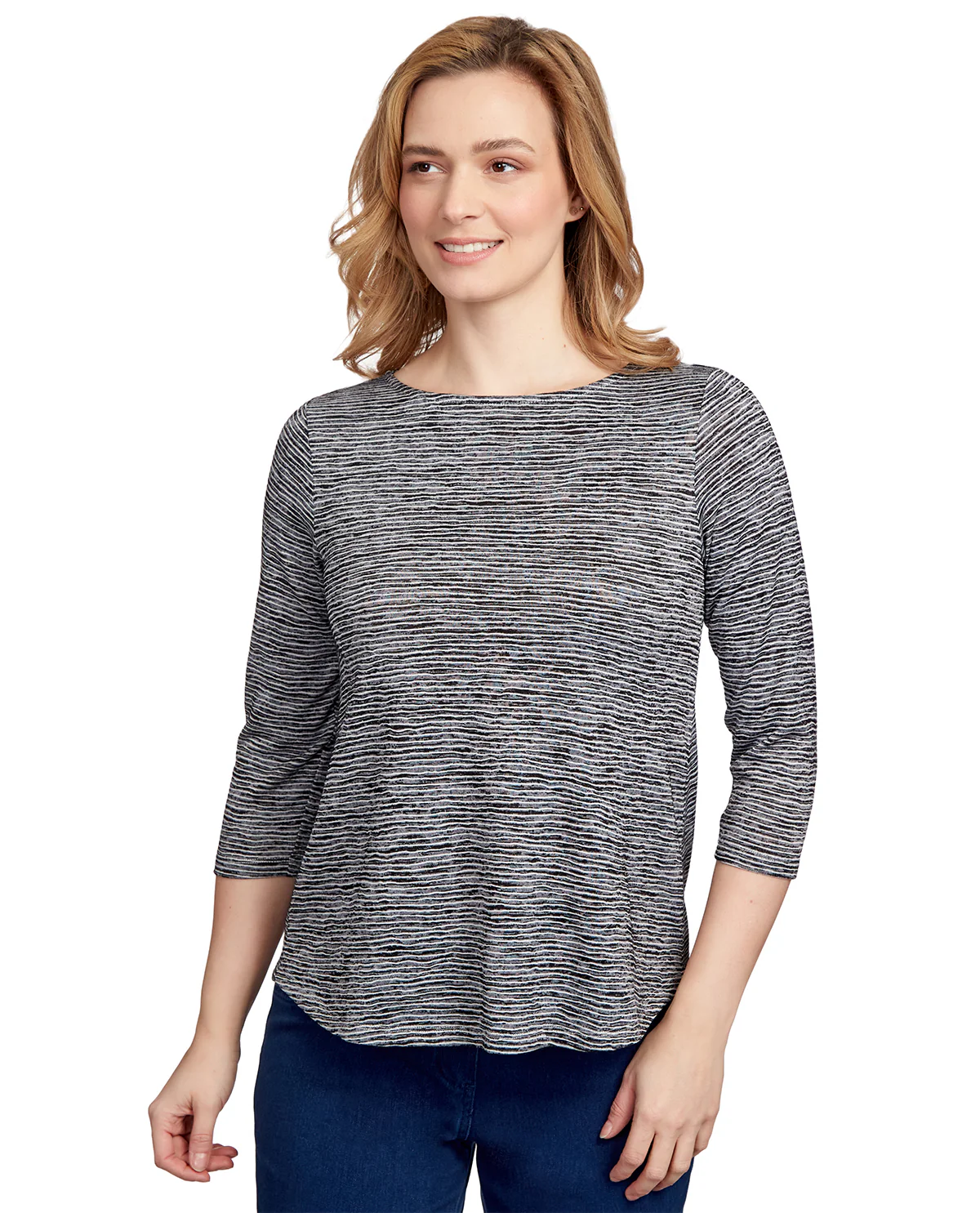 Ruby Road Missy Must Haves Dyed Stripe Knit Top - Image 2