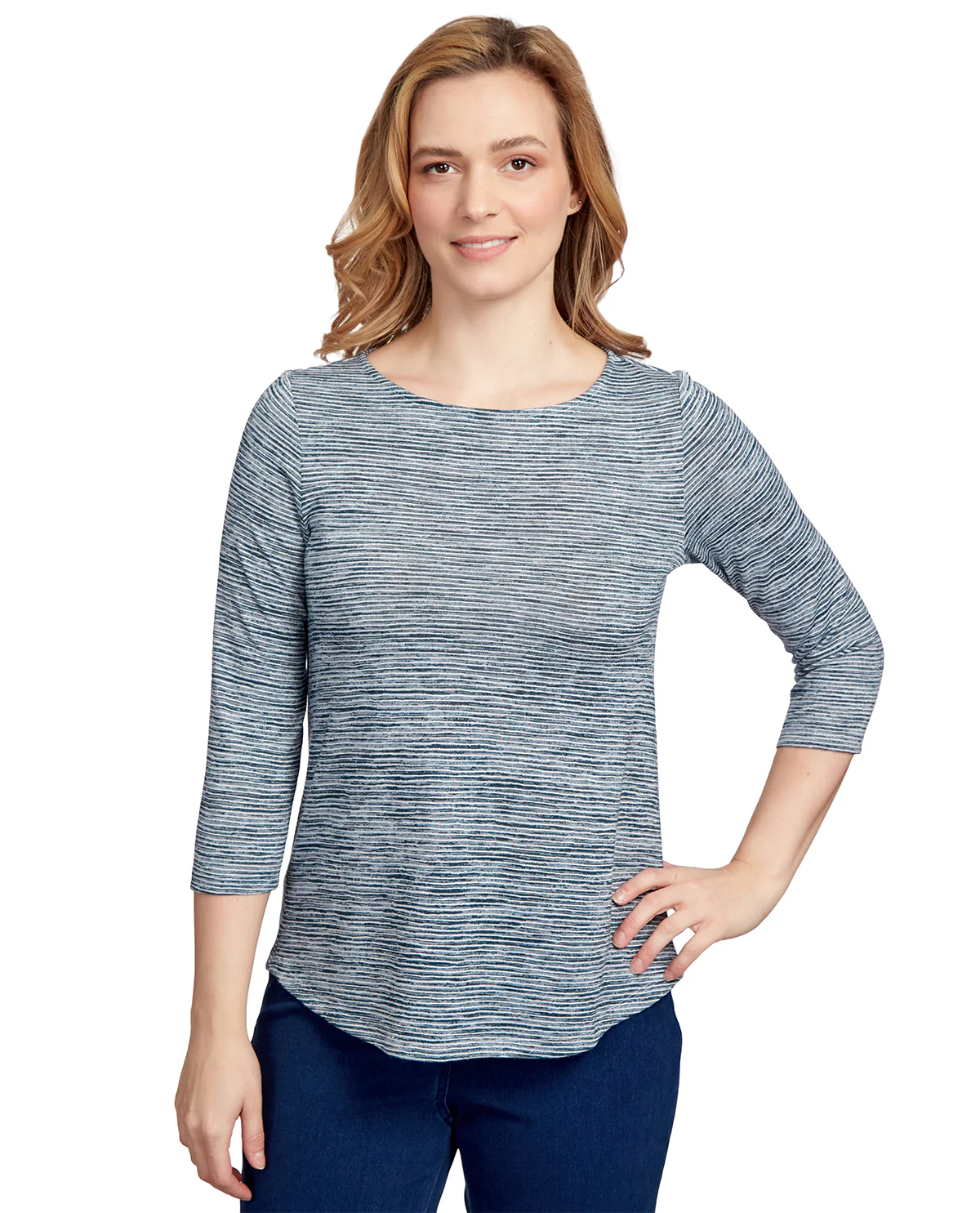 Ruby Road Missy Must Haves Dyed Stripe Knit Top - Image 4