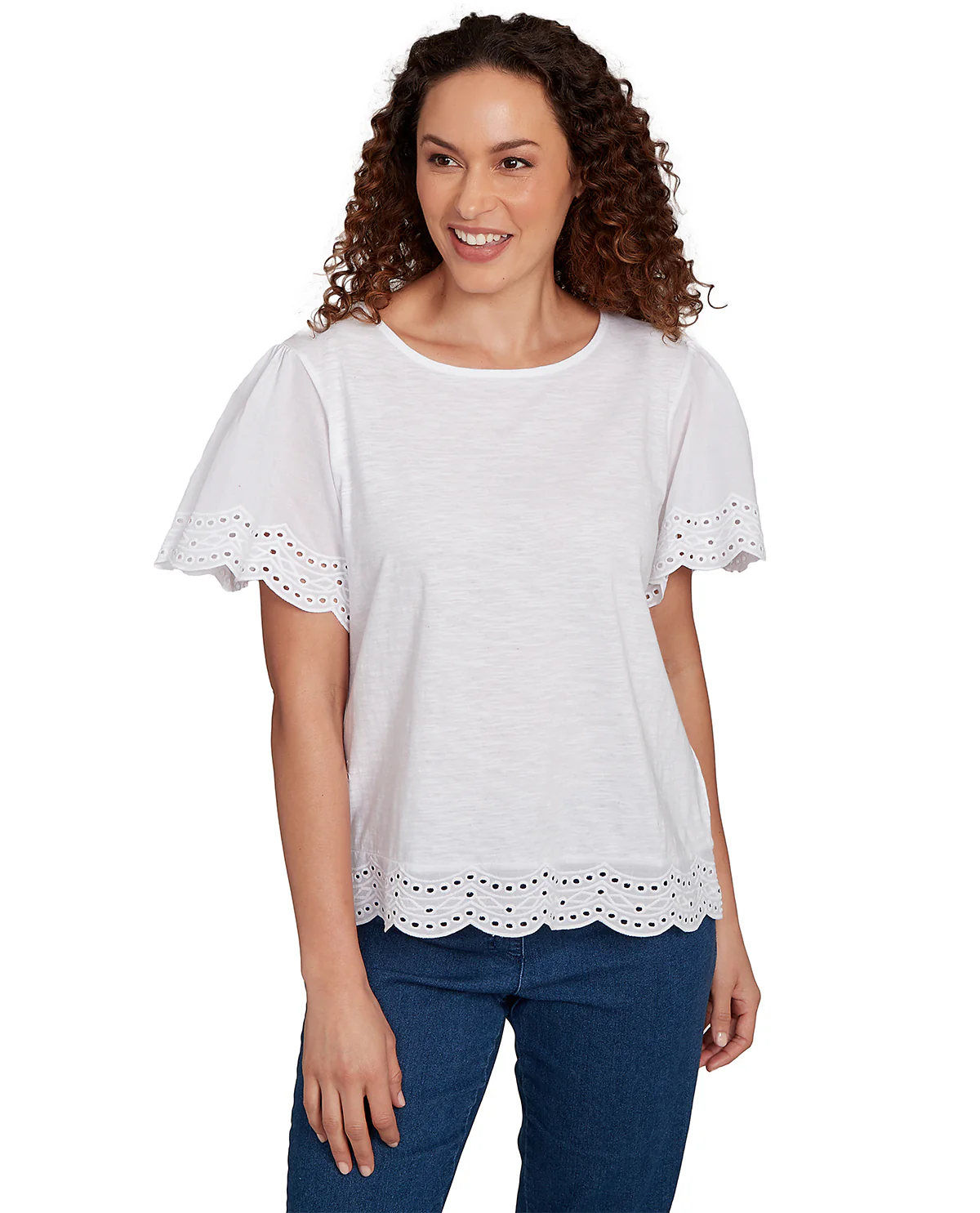 Ruby Road Paradise Cove Embroidered Solid Knit Top - Image 3