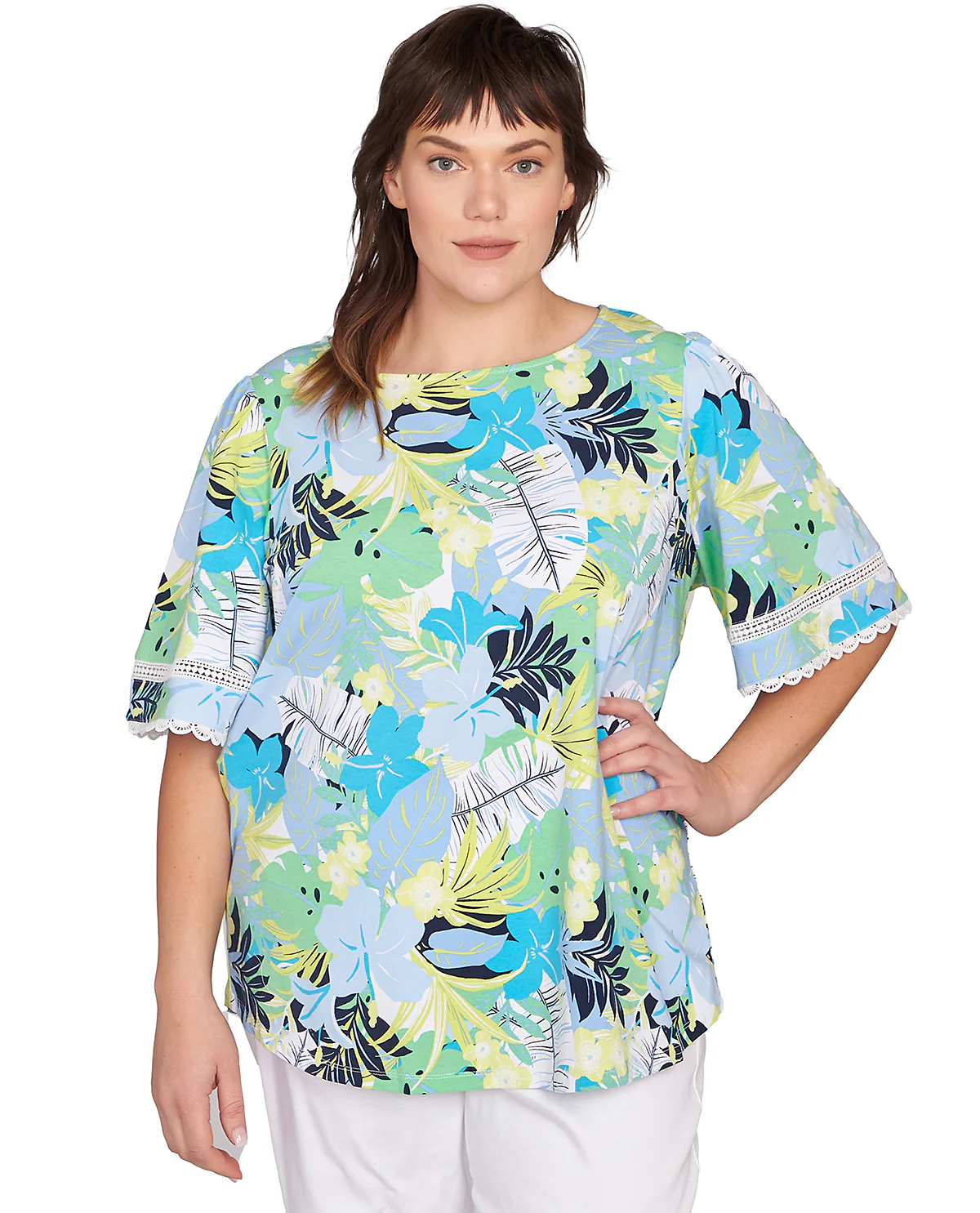 Ruby Road Puttin On the Prints Floral Knit Top - Image 3