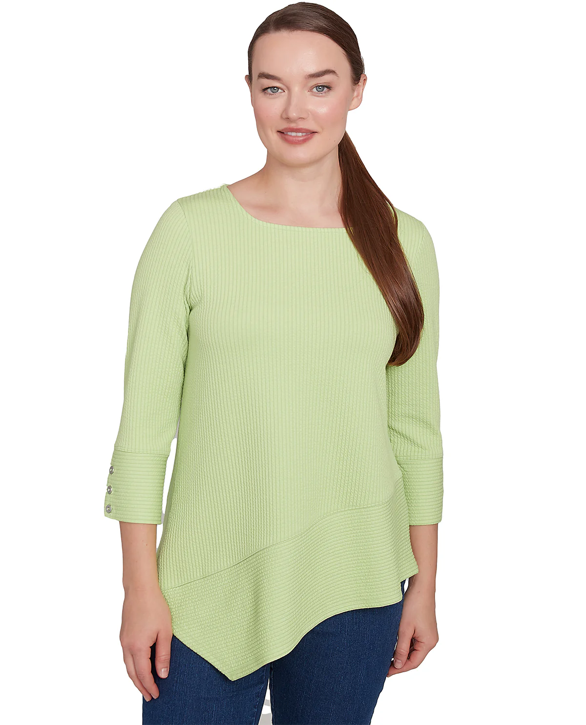 Ruby Road Petite Resort Ready 3/4 Square Neck Stripe Top - Image 4