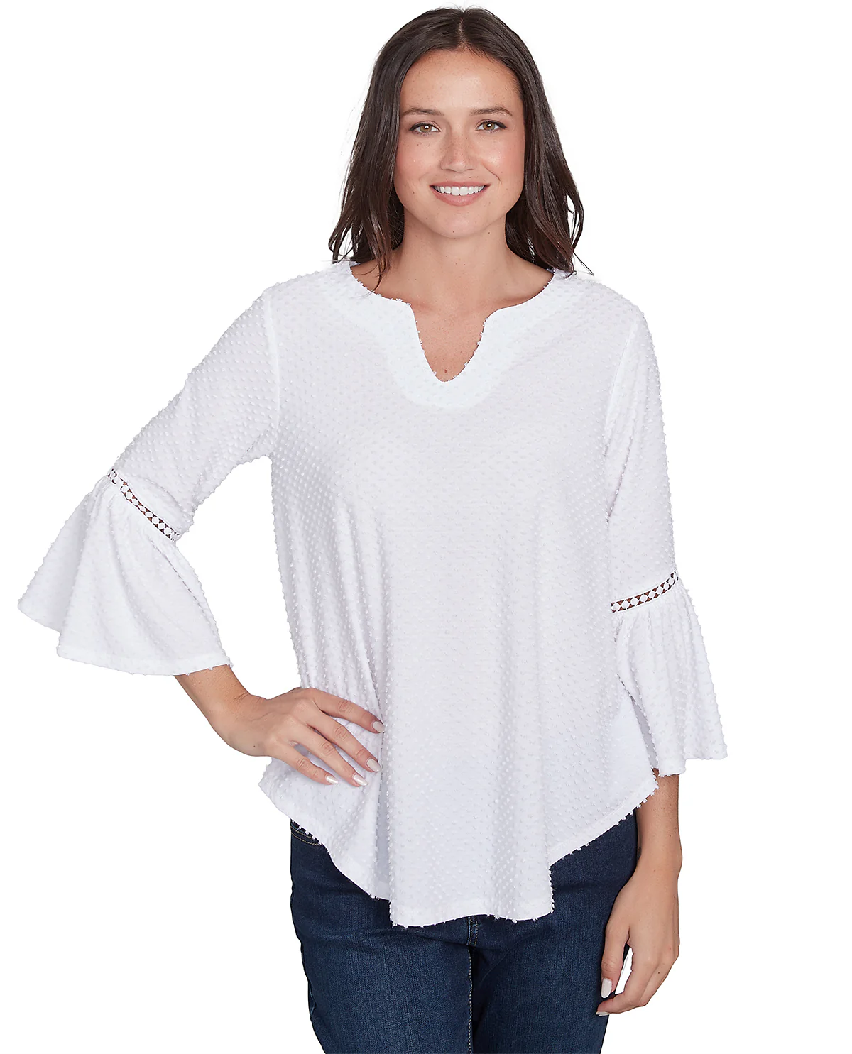 Ruby Road Spring Oasis Swiss Dot Knit Top - Image 3
