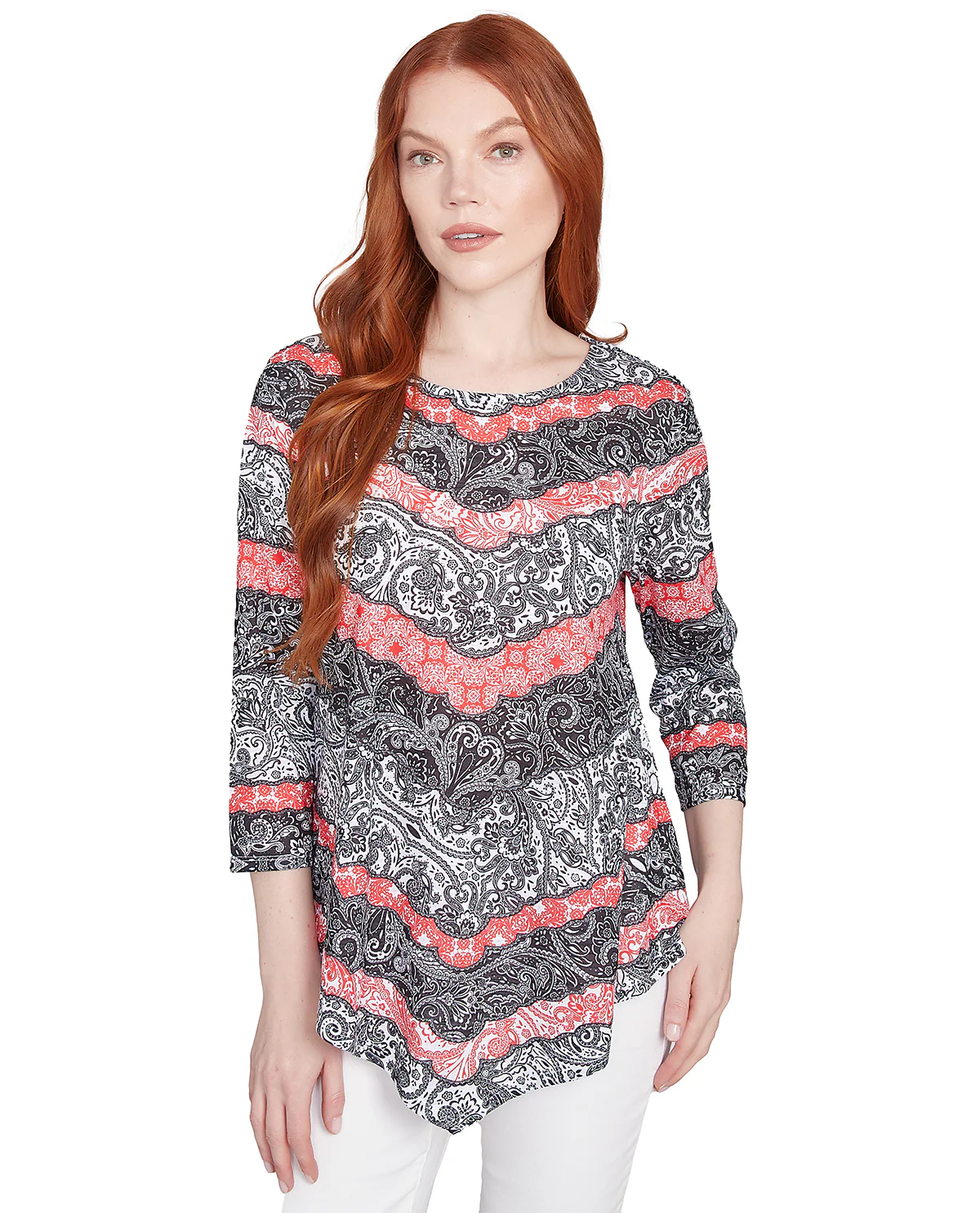 Ruby Road Petite Spring Sublimation Chevron Knit Top - Image 2