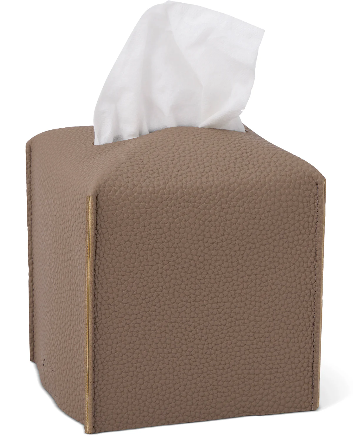 Small Faux Leather Tissue Holder Taupe - Image 2