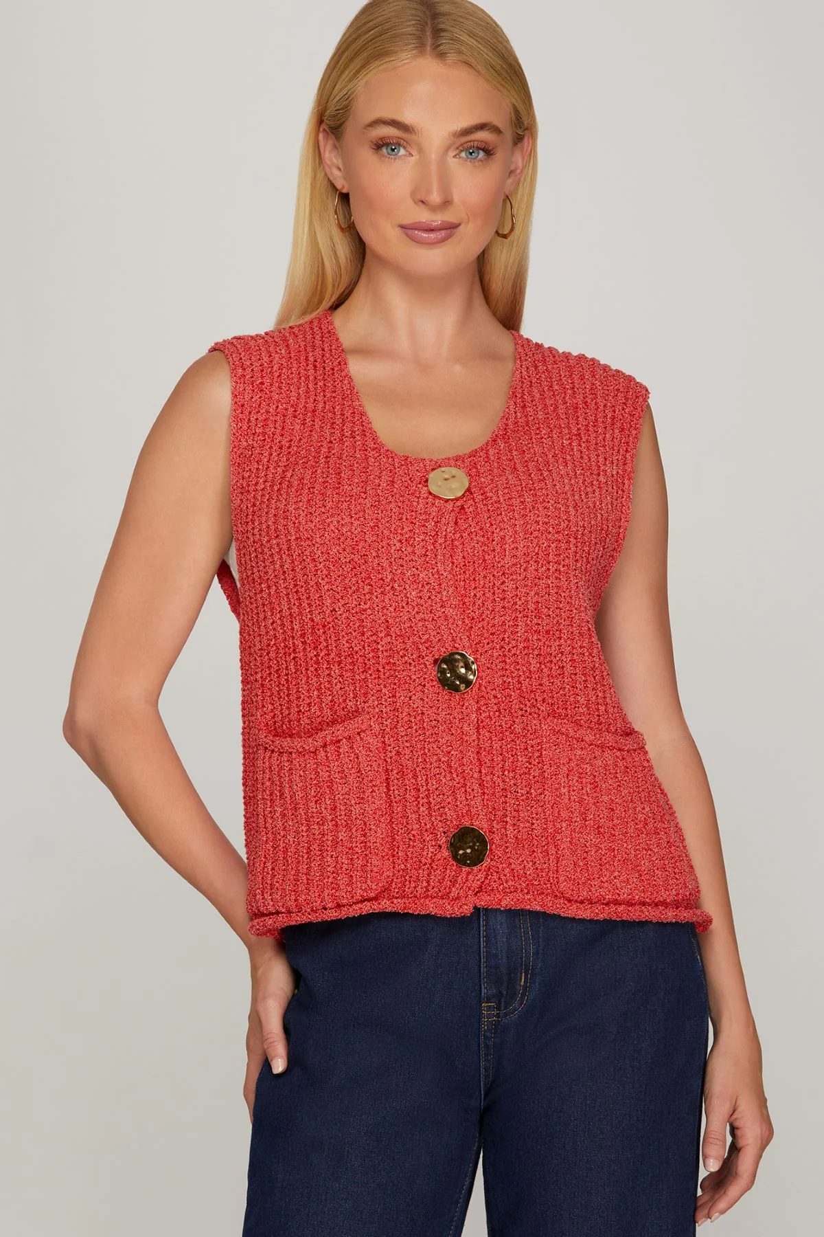 She & Sky Crochet Sweater Vest - Image 2