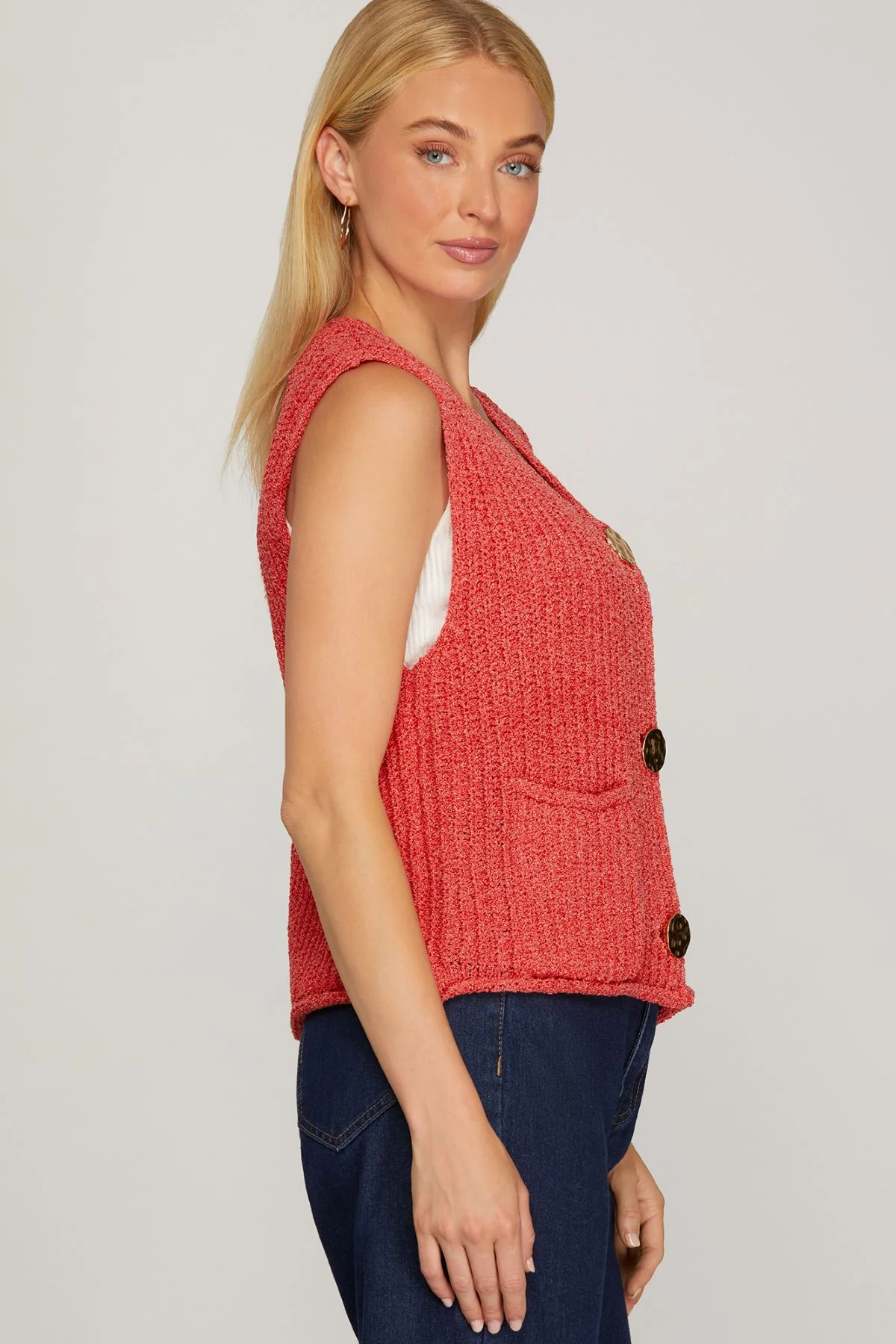 She & Sky Crochet Sweater Vest - Image 3