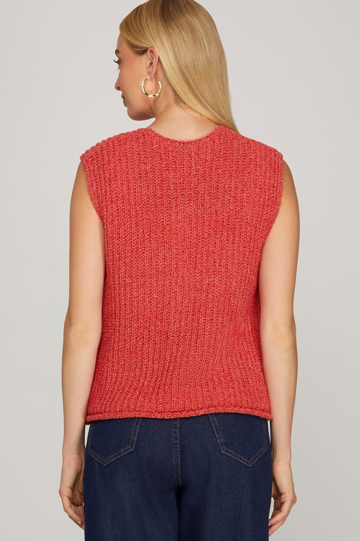 She & Sky Crochet Sweater Vest - Image 4
