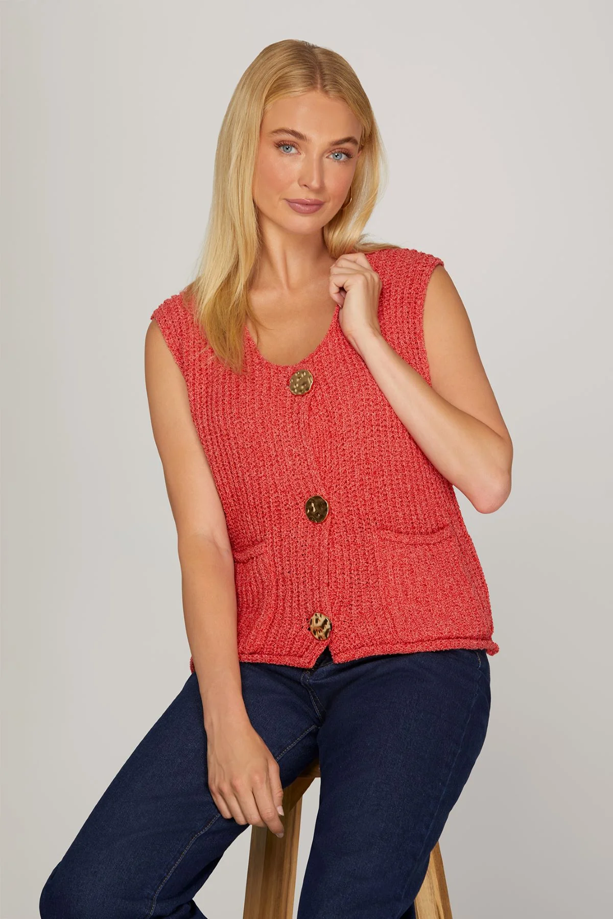 She & Sky Crochet Sweater Vest - Image 6