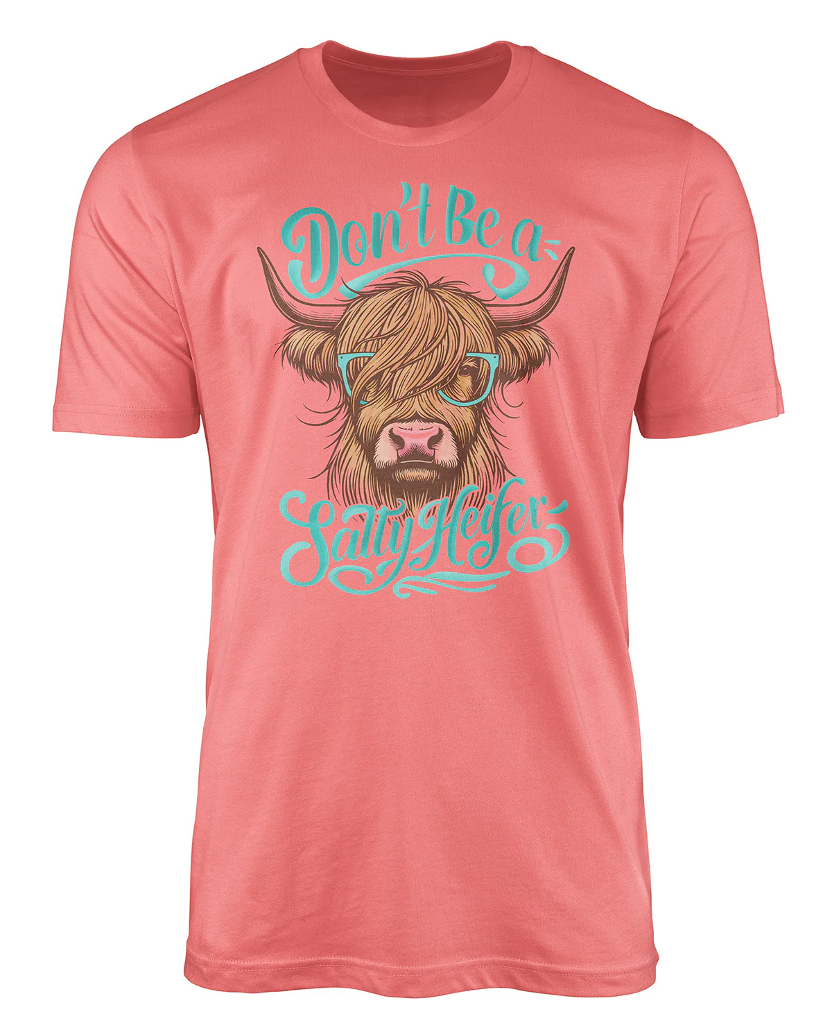 Southern Gal Salty Highland Heifer Short Sleeve Screen Tee - Image 2