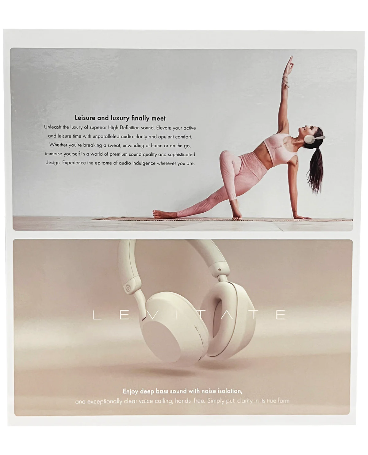 Levitate HD Wireless Headphones - Sand - Image 2