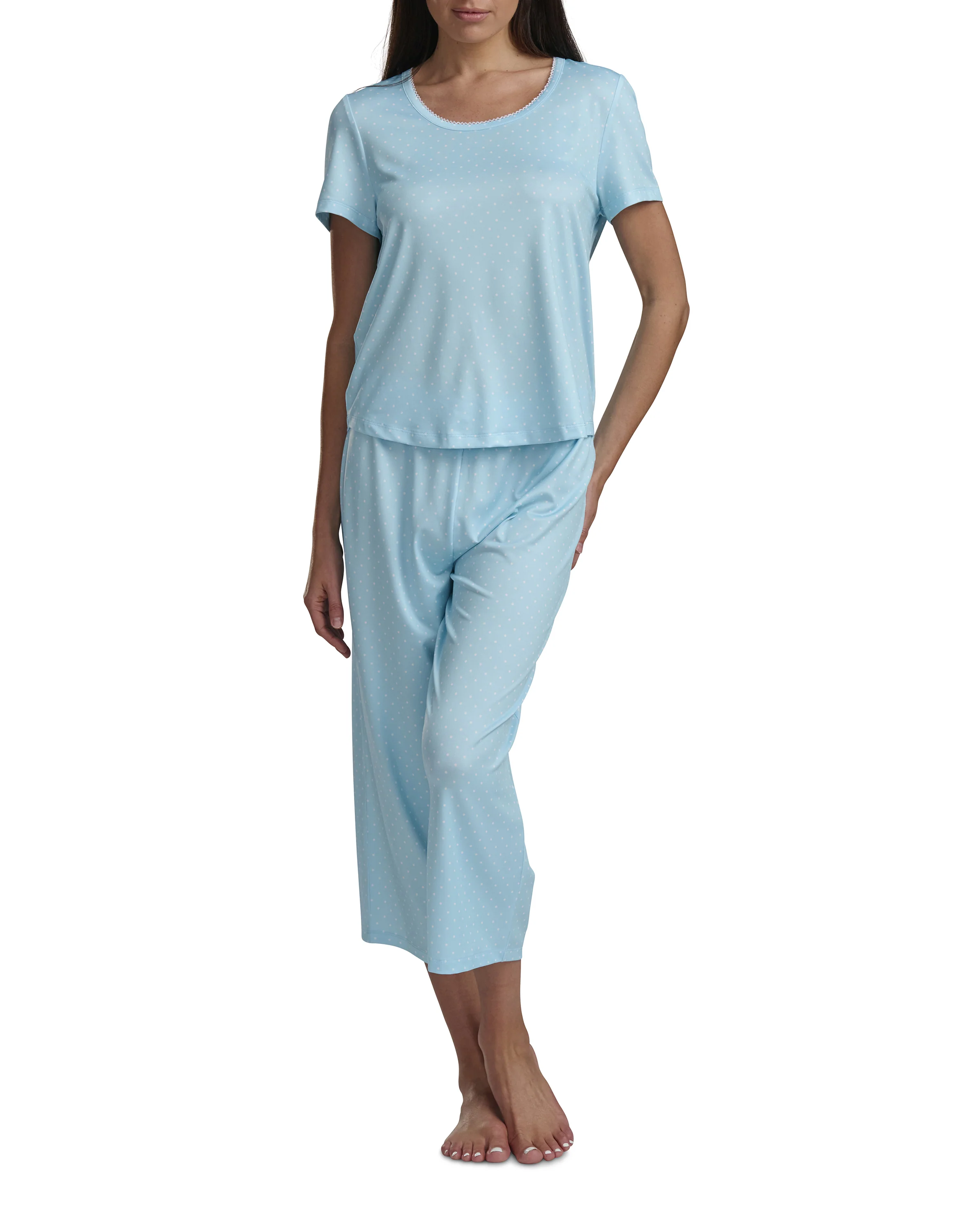 Karen Neuburger Scoop Neck Tee And Crop Pant PJ Set - Image 10