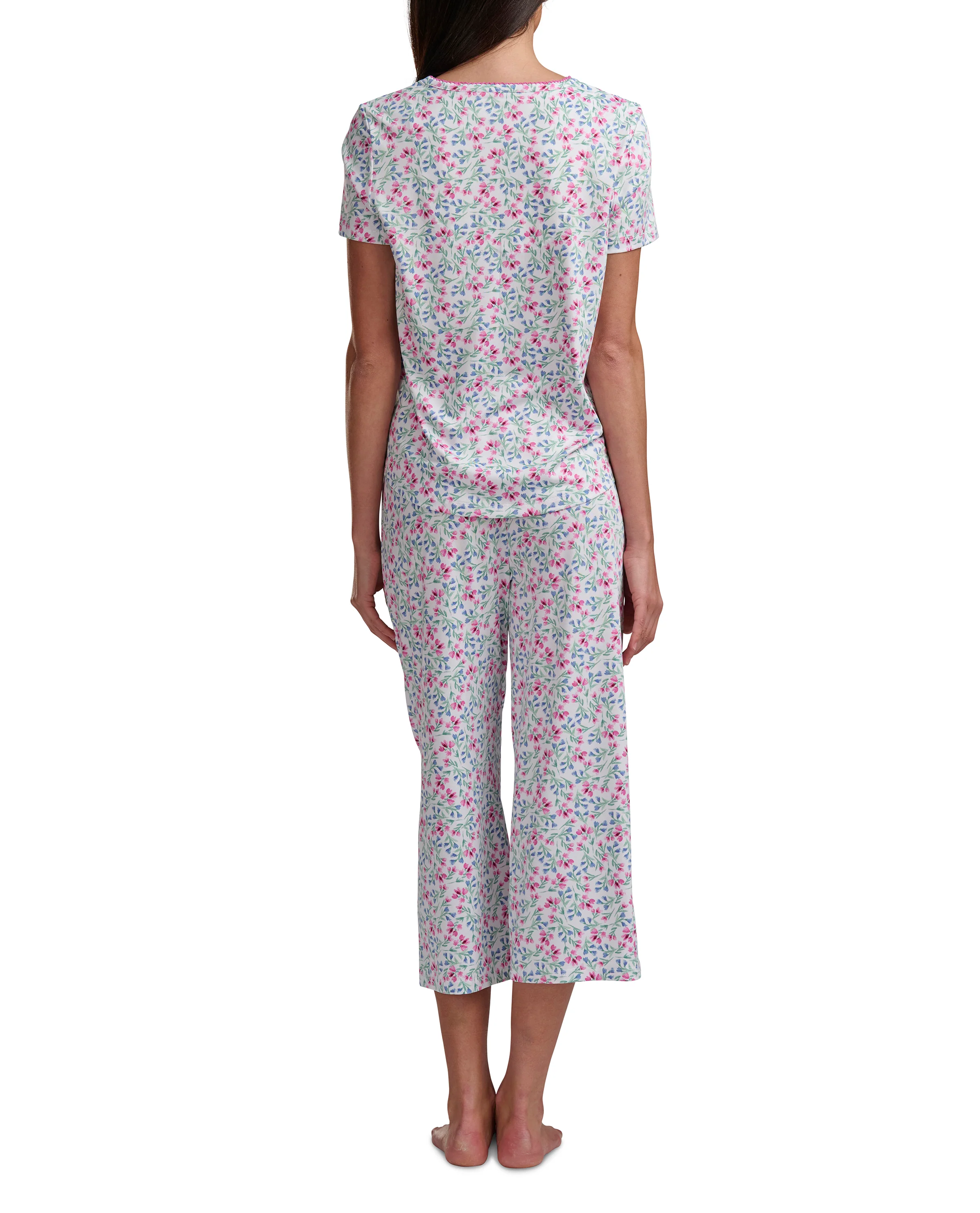 Karen Neuburger Scoop Neck Tee And Crop Pant PJ Set - Image 4