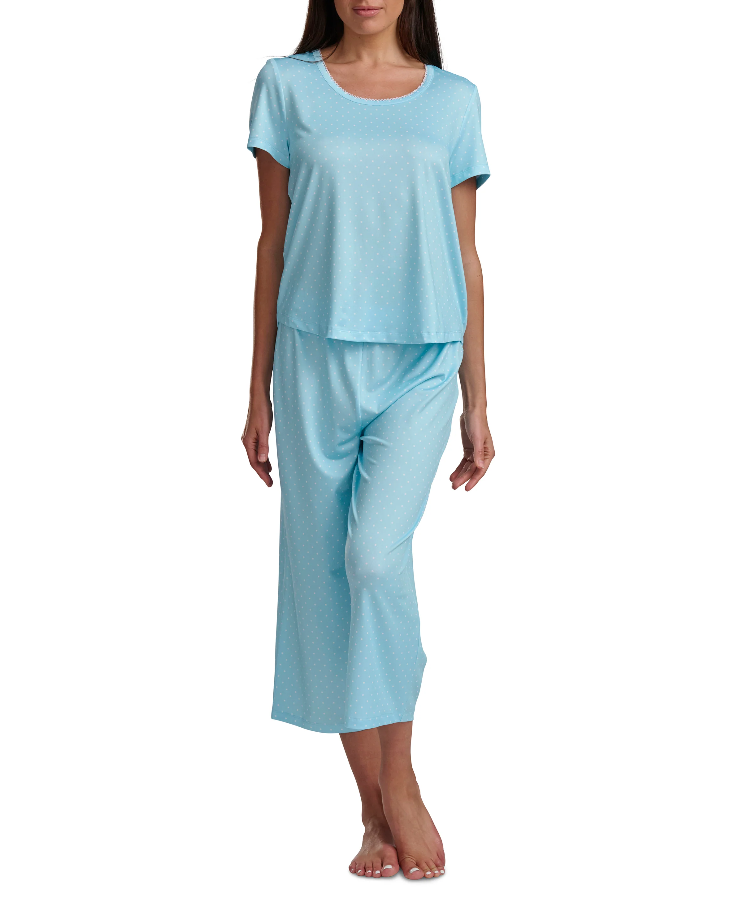 Karen Neuburger Scoop Neck Tee And Crop Pant PJ Set - Image 6