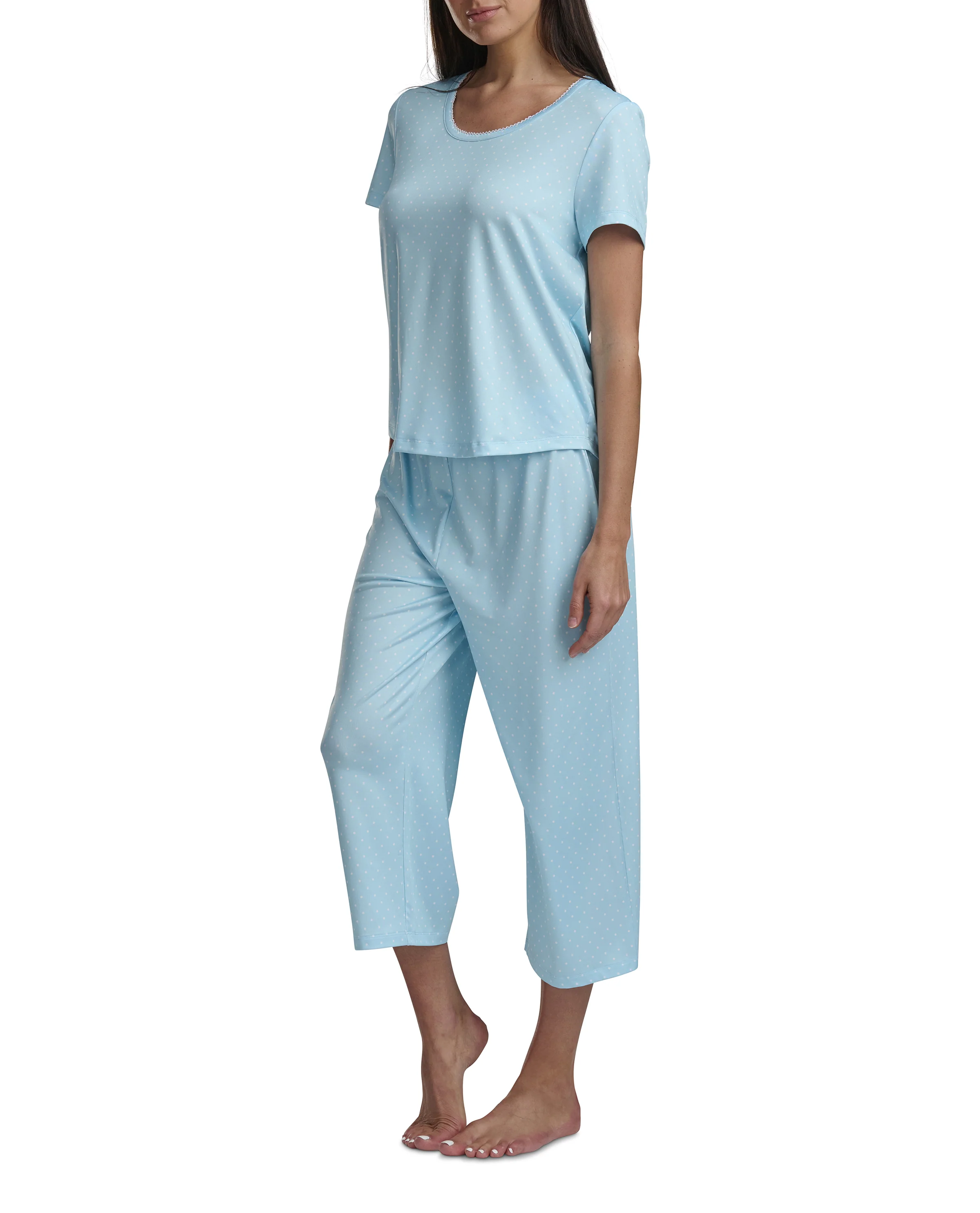 Karen Neuburger Scoop Neck Tee And Crop Pant PJ Set - Image 7