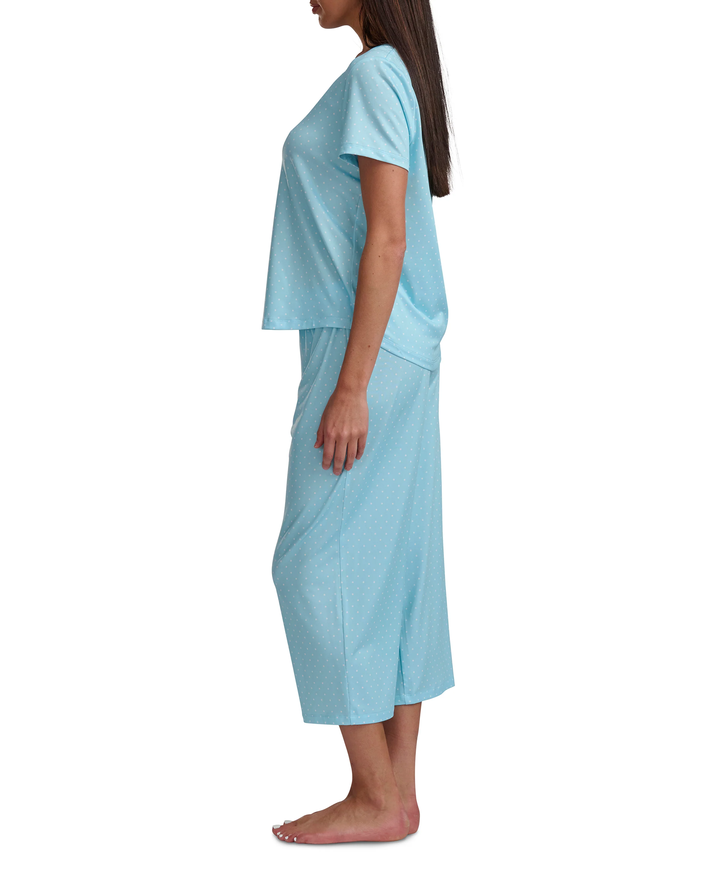 Karen Neuburger Scoop Neck Tee And Crop Pant PJ Set - Image 8