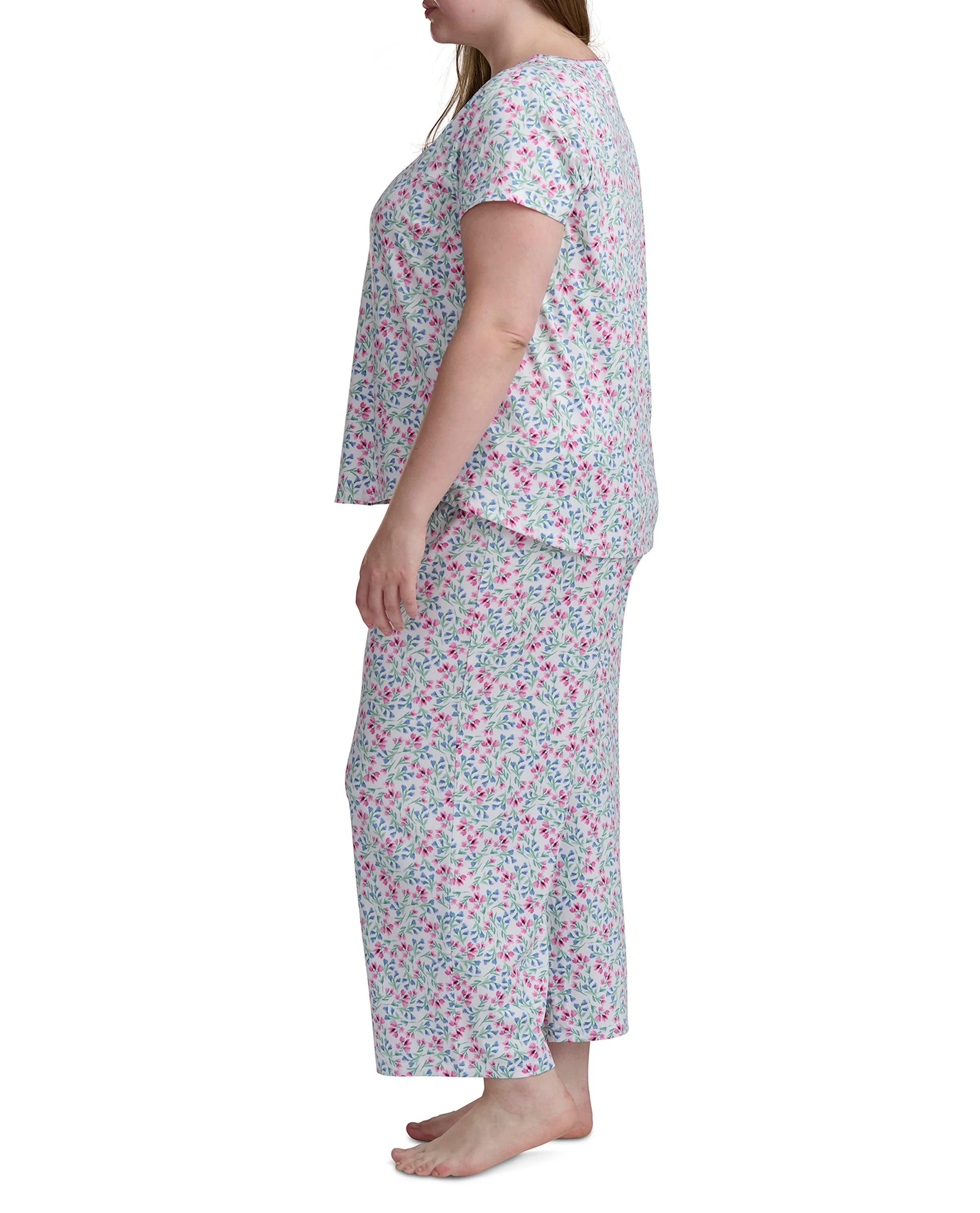Karen Neuburger Scoop Neck Tee And Crop Pant PJ Set - Image 11