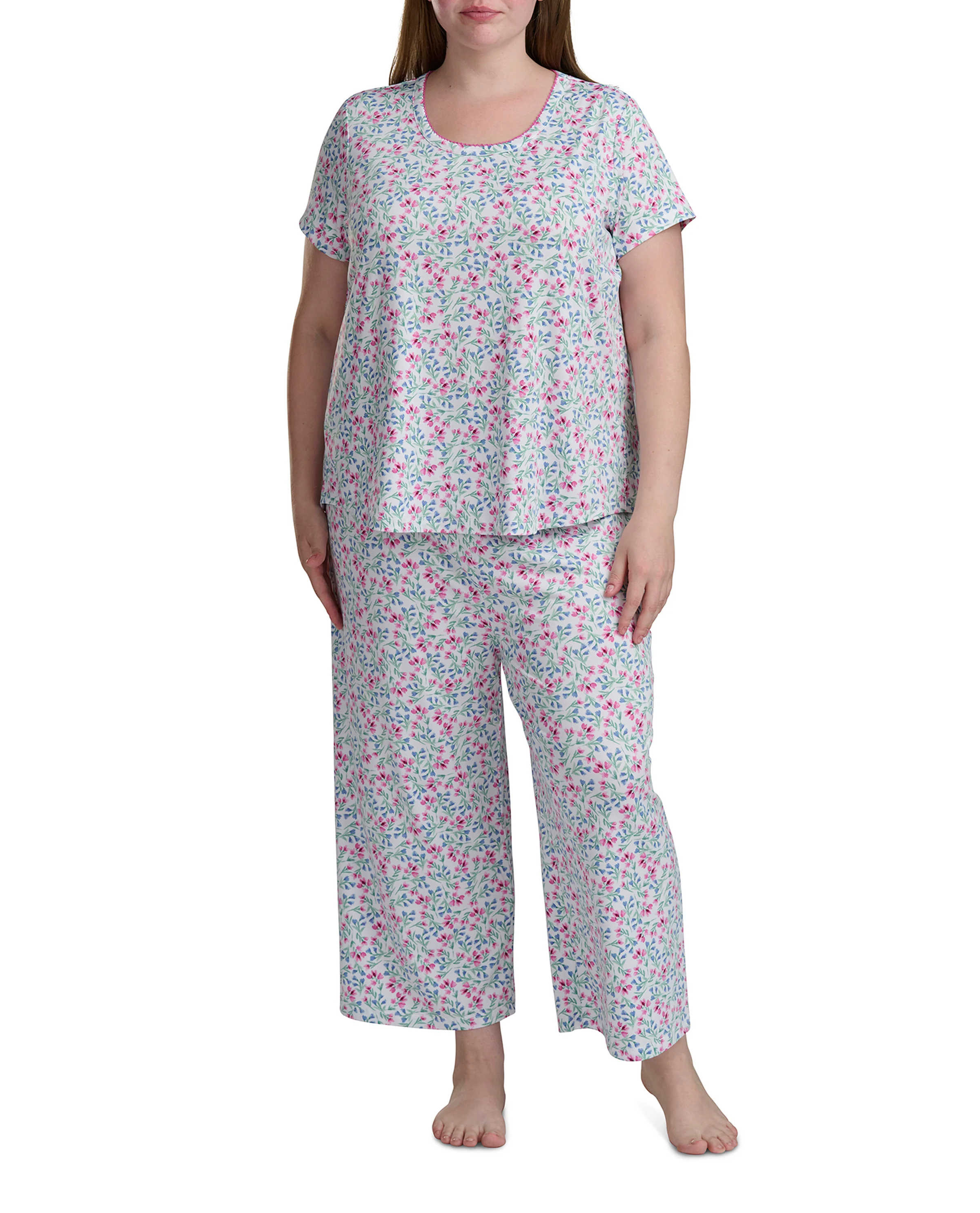 Karen Neuburger Scoop Neck Tee And Crop Pant PJ Set - Image 13