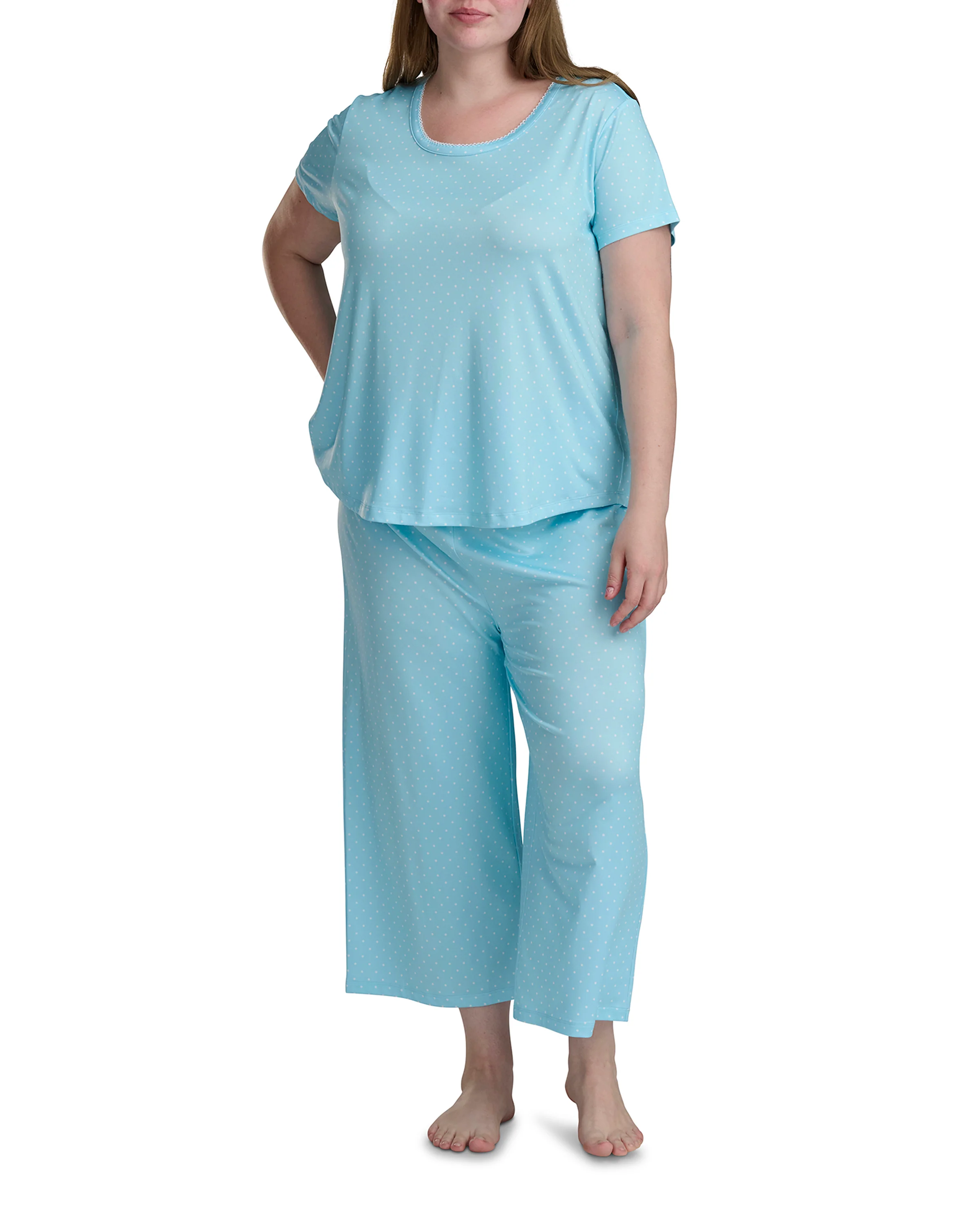 Karen Neuburger Scoop Neck Tee And Crop Pant PJ Set - Image 14