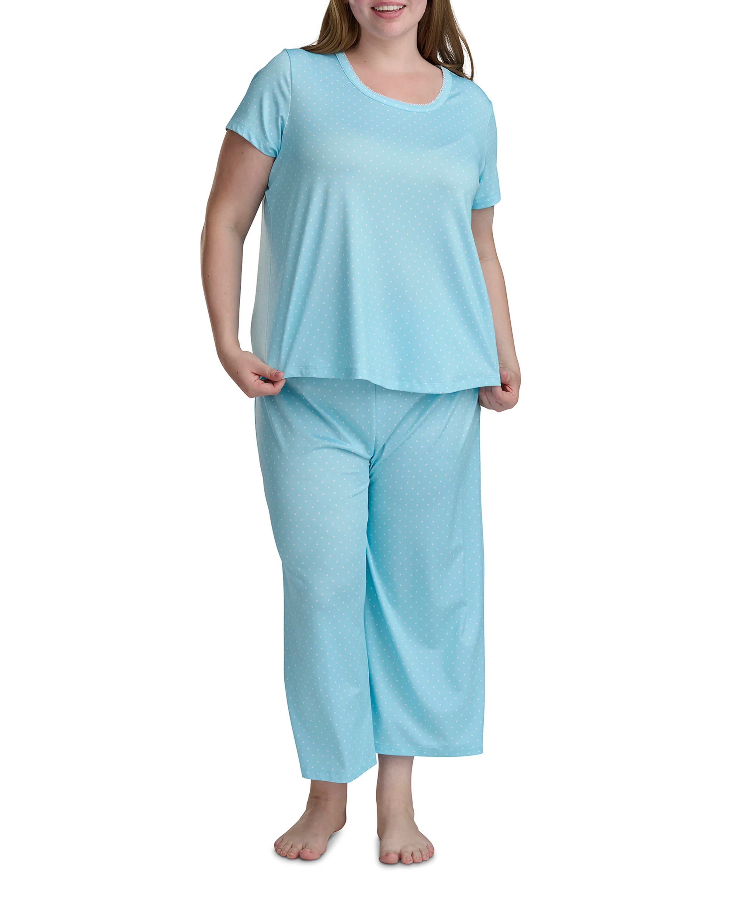 Karen Neuburger Scoop Neck Tee And Crop Pant PJ Set - Image 6