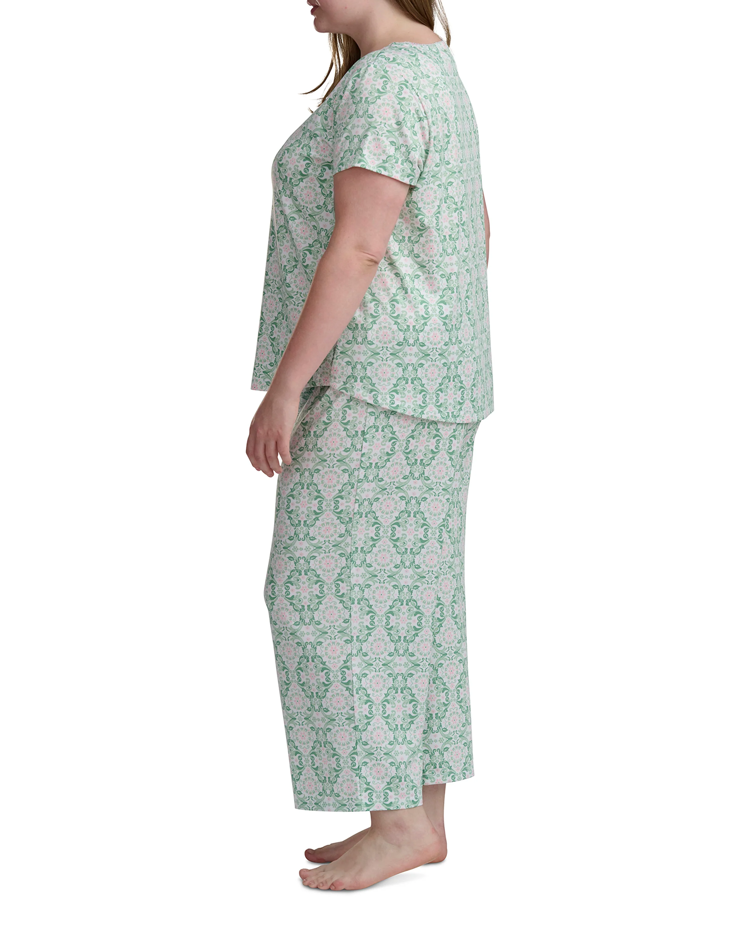 Karen Neuburger Scoop Neck Tee And Crop Pant PJ Set - Image 7