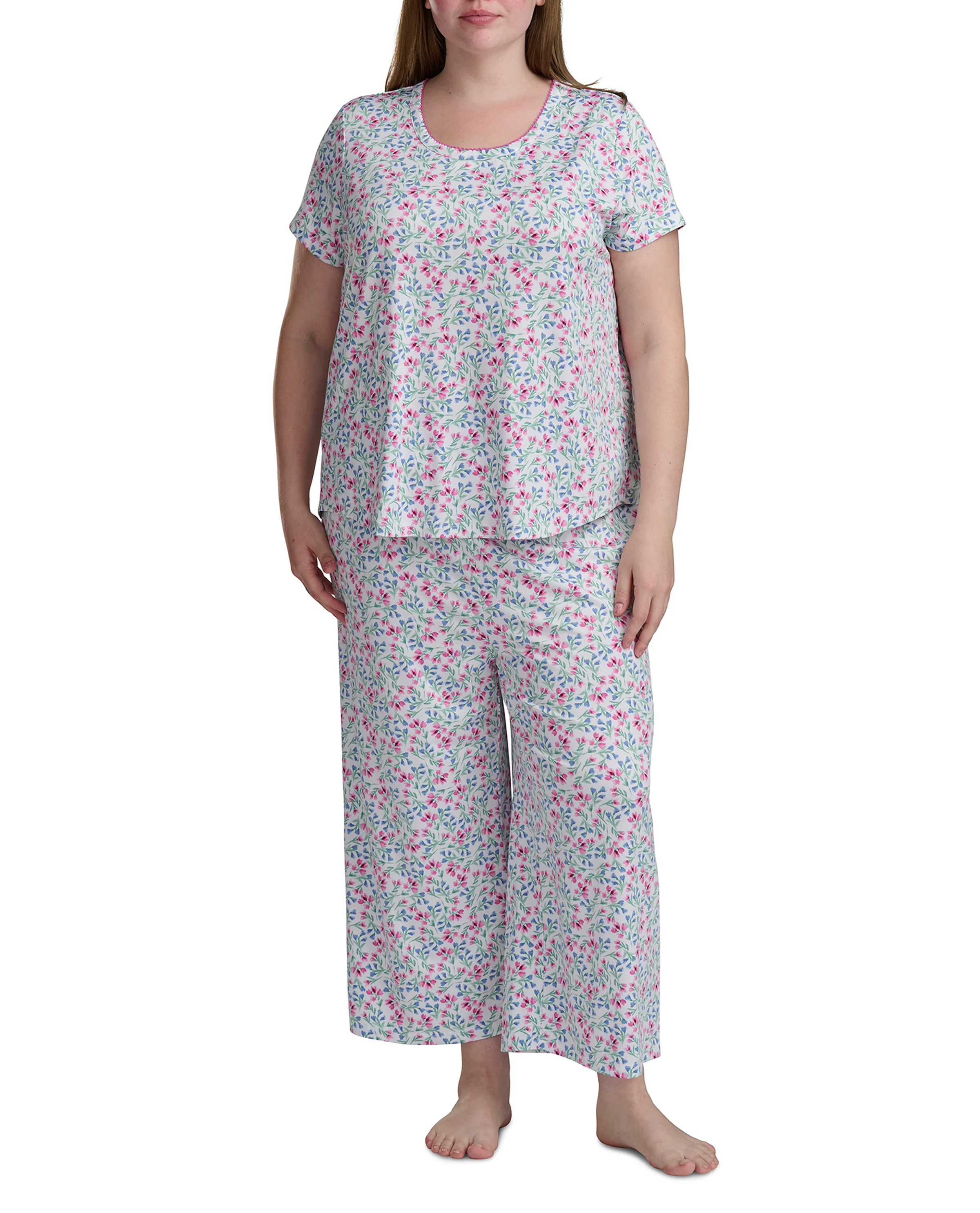Karen Neuburger Scoop Neck Tee And Crop Pant PJ Set - Image 9