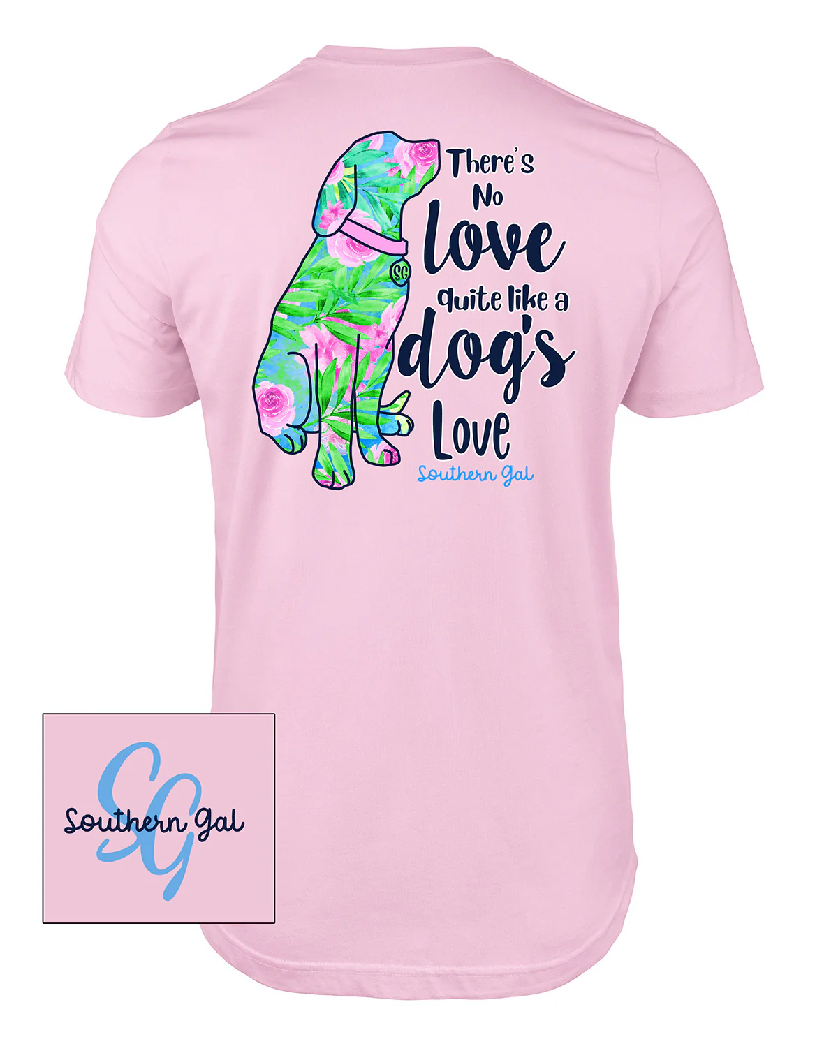 Southern Gal Dog Love Short Sleeve Screen Tee Pink - Image 2