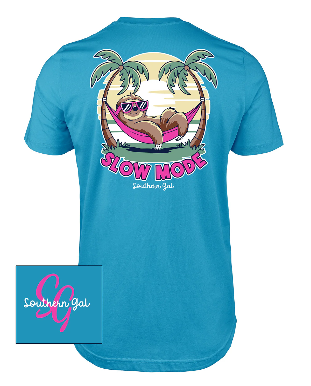 Southern Gal Slow Ride Short Sleeve Screen Tee Sapphire - Image 2