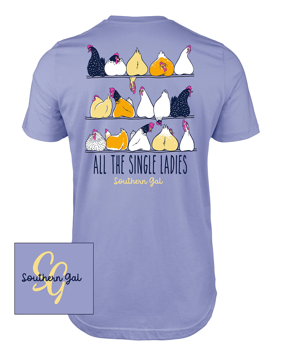 Southern Gal All The Single Ladies Short Sleeve Screen Tee Violet - Image 2