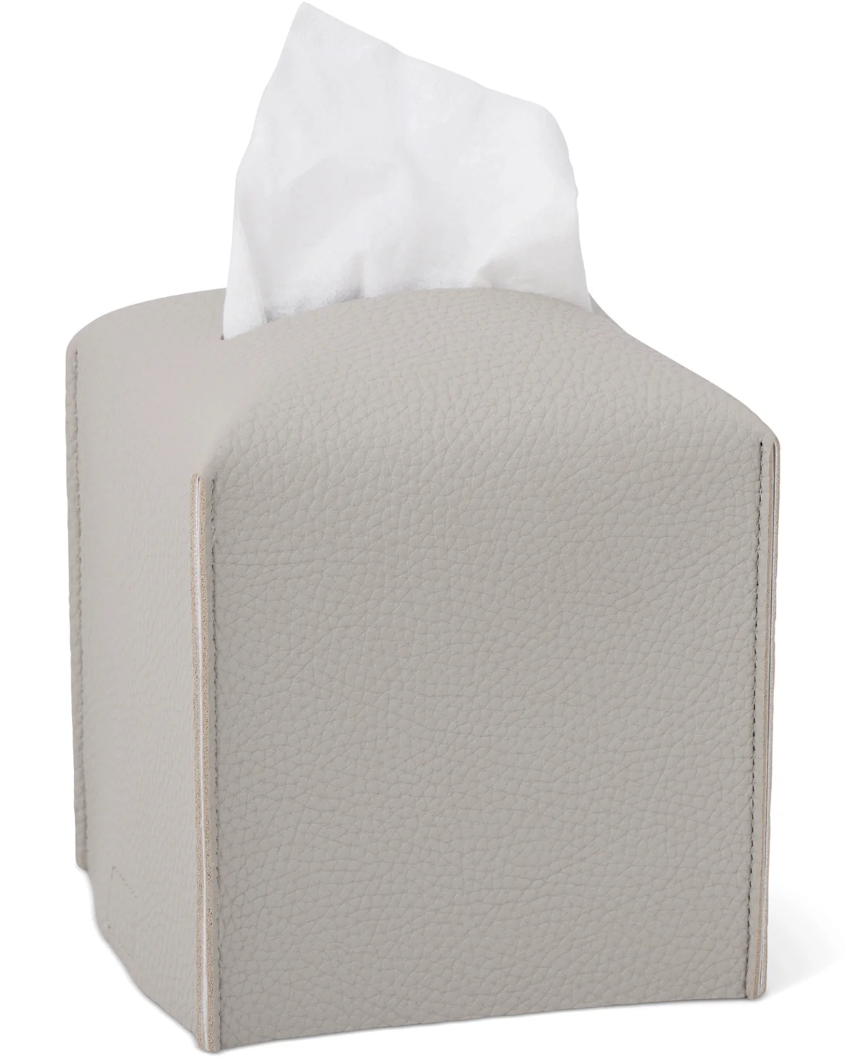 Small Faux Leather Tissue Holder Light Grey - Image 2