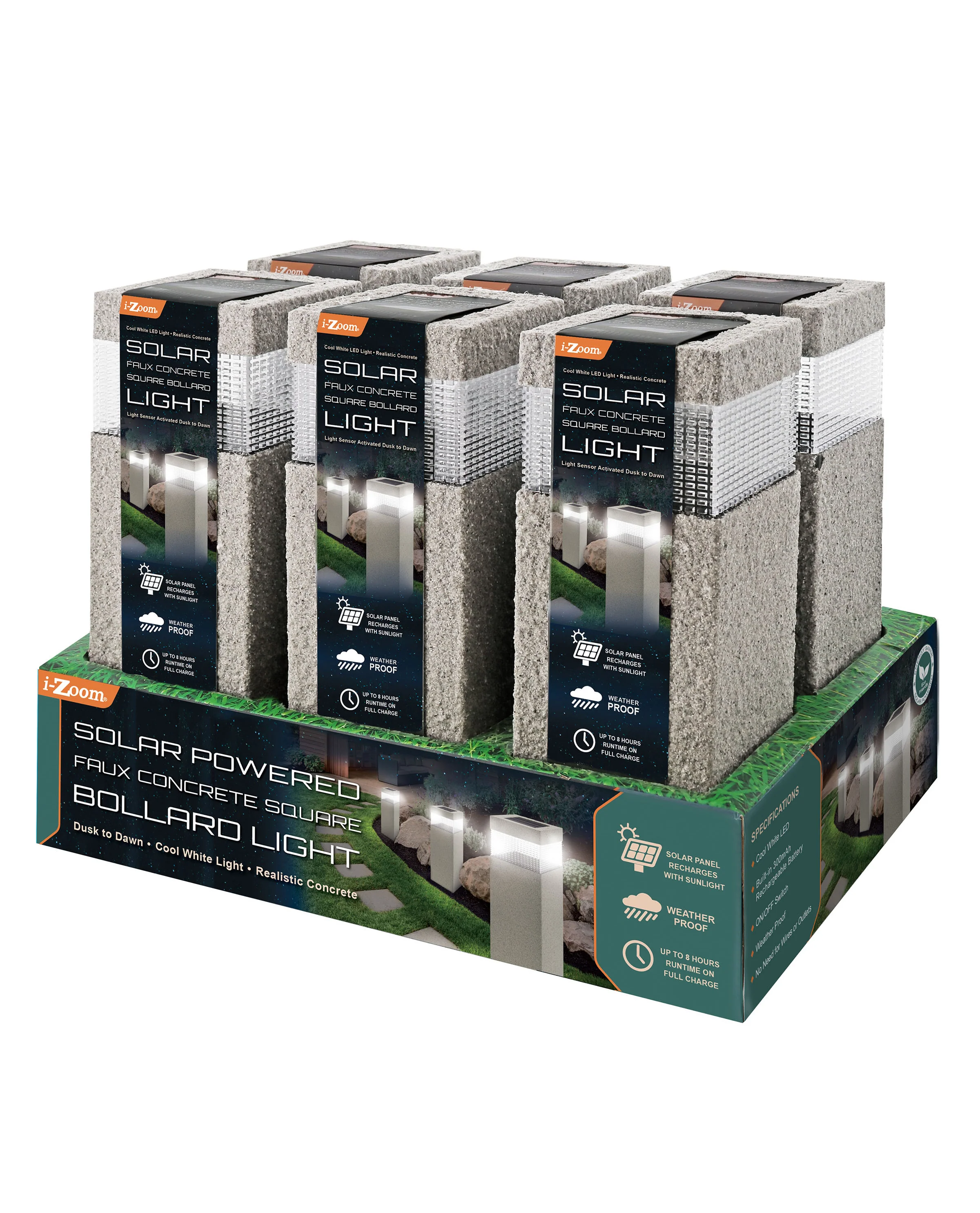 Solar Faux Concrete Square Light - Image 2