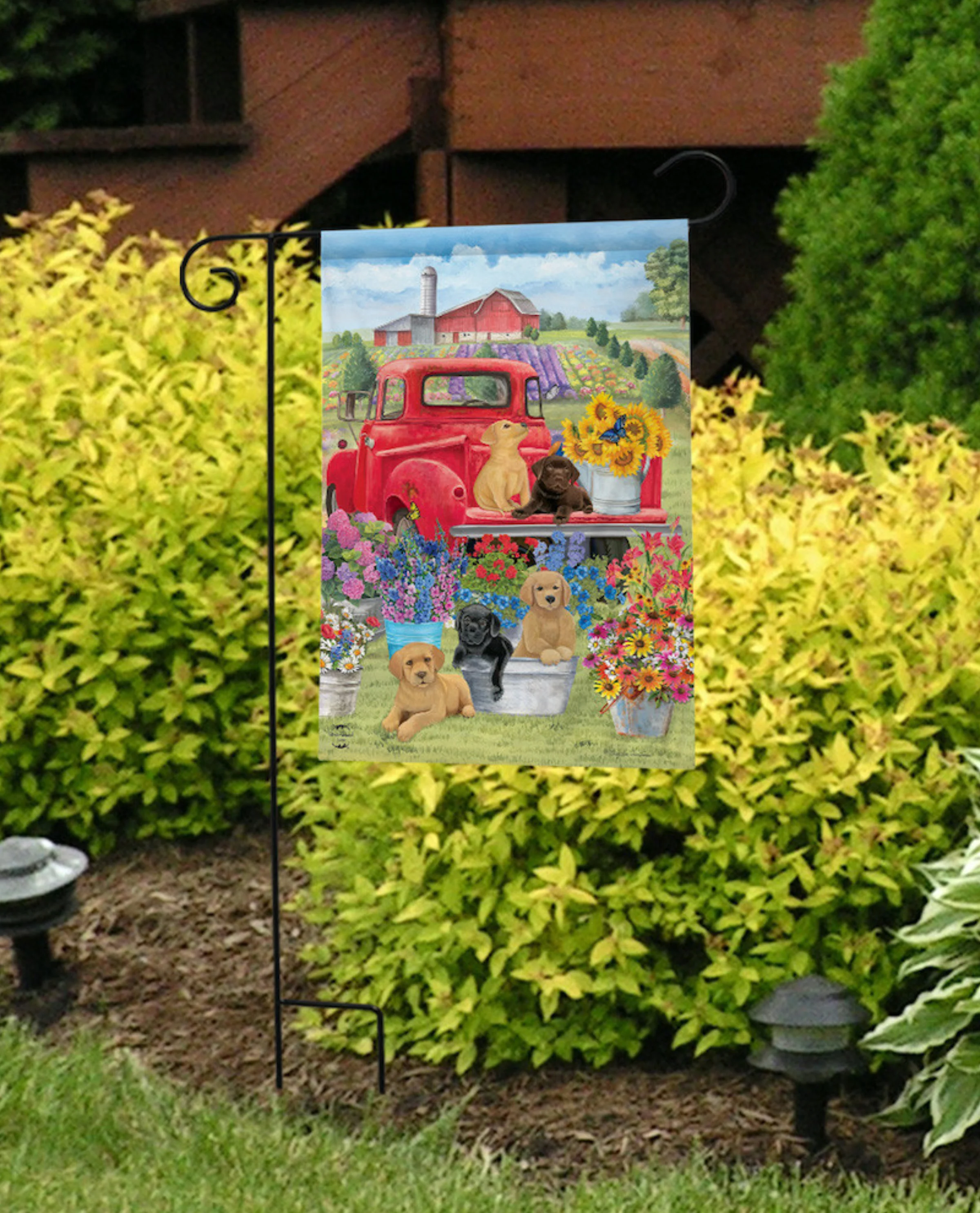 Spring Day Puppies Garden Flag - Image 3
