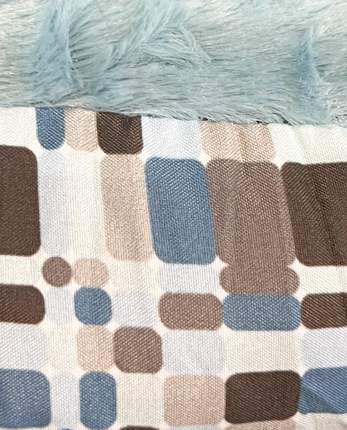 Squares Blue Pet Bed - Image 2