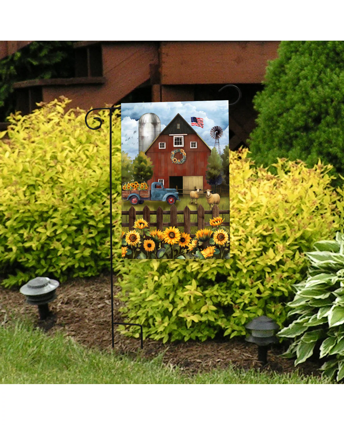 Sunflower Barn Garden Flag - Image 2