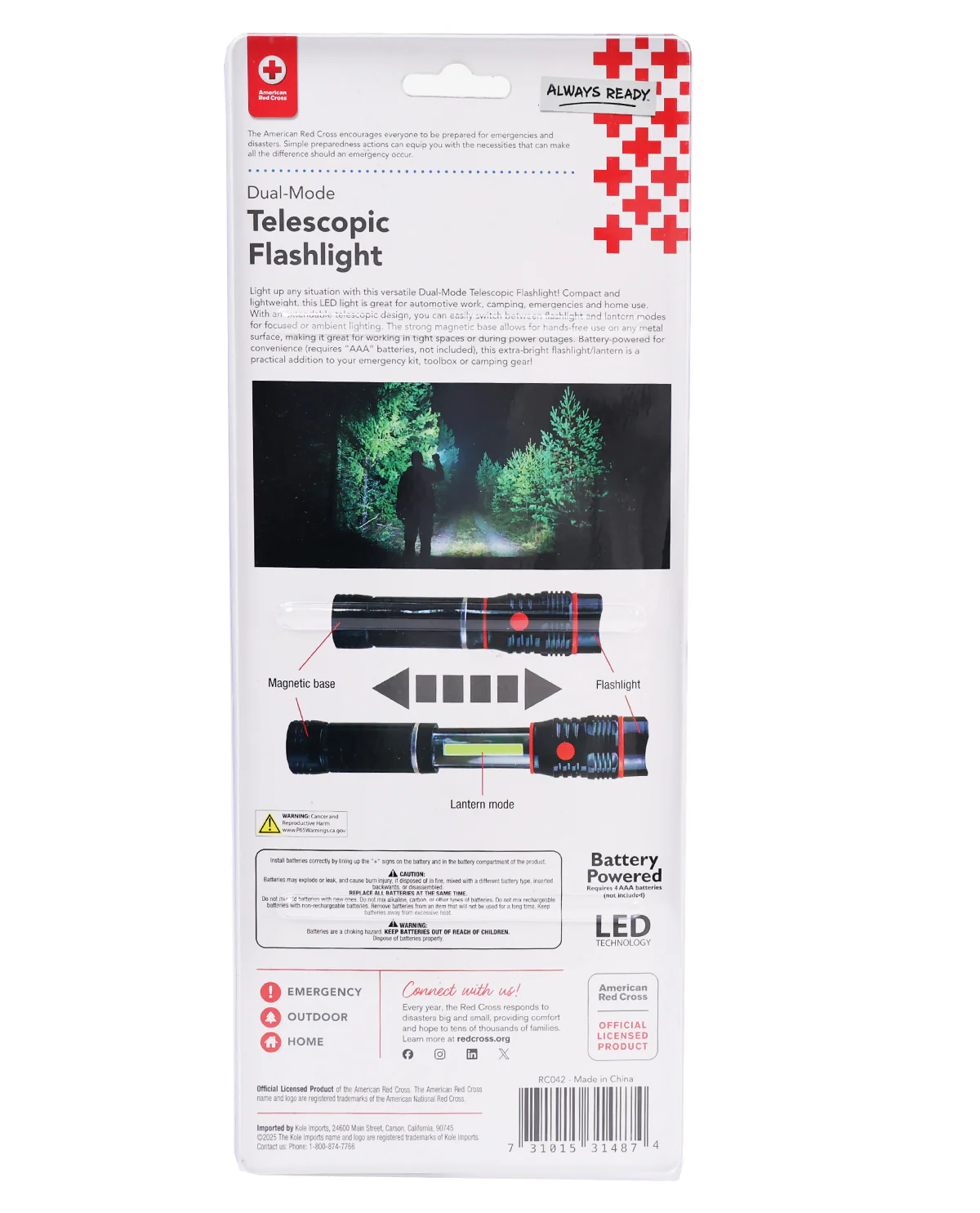 American Red Cross Telescopic Flashlight - Image 2