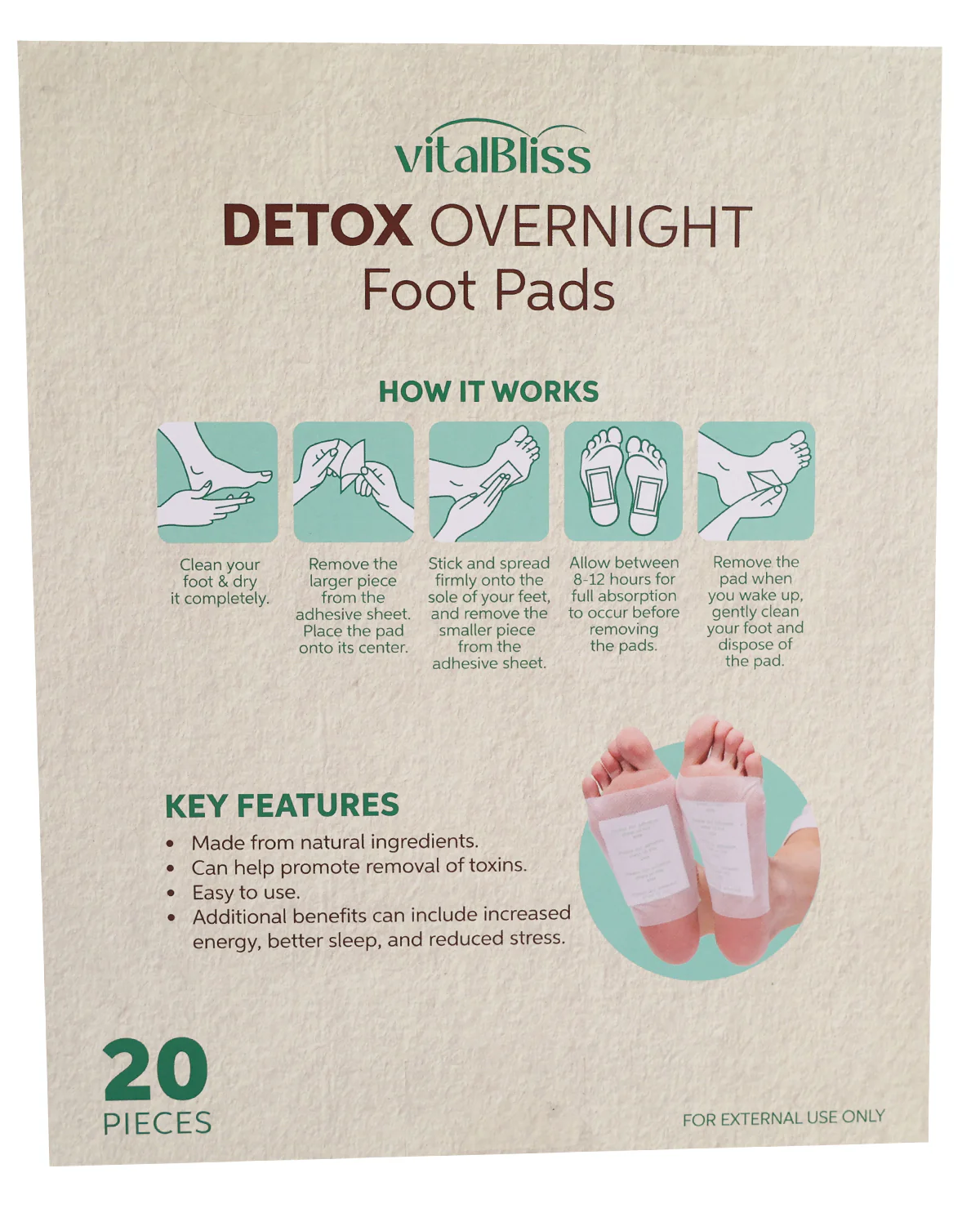 Trend Vision Detox Foot Pads - Set of 20 - Image 2