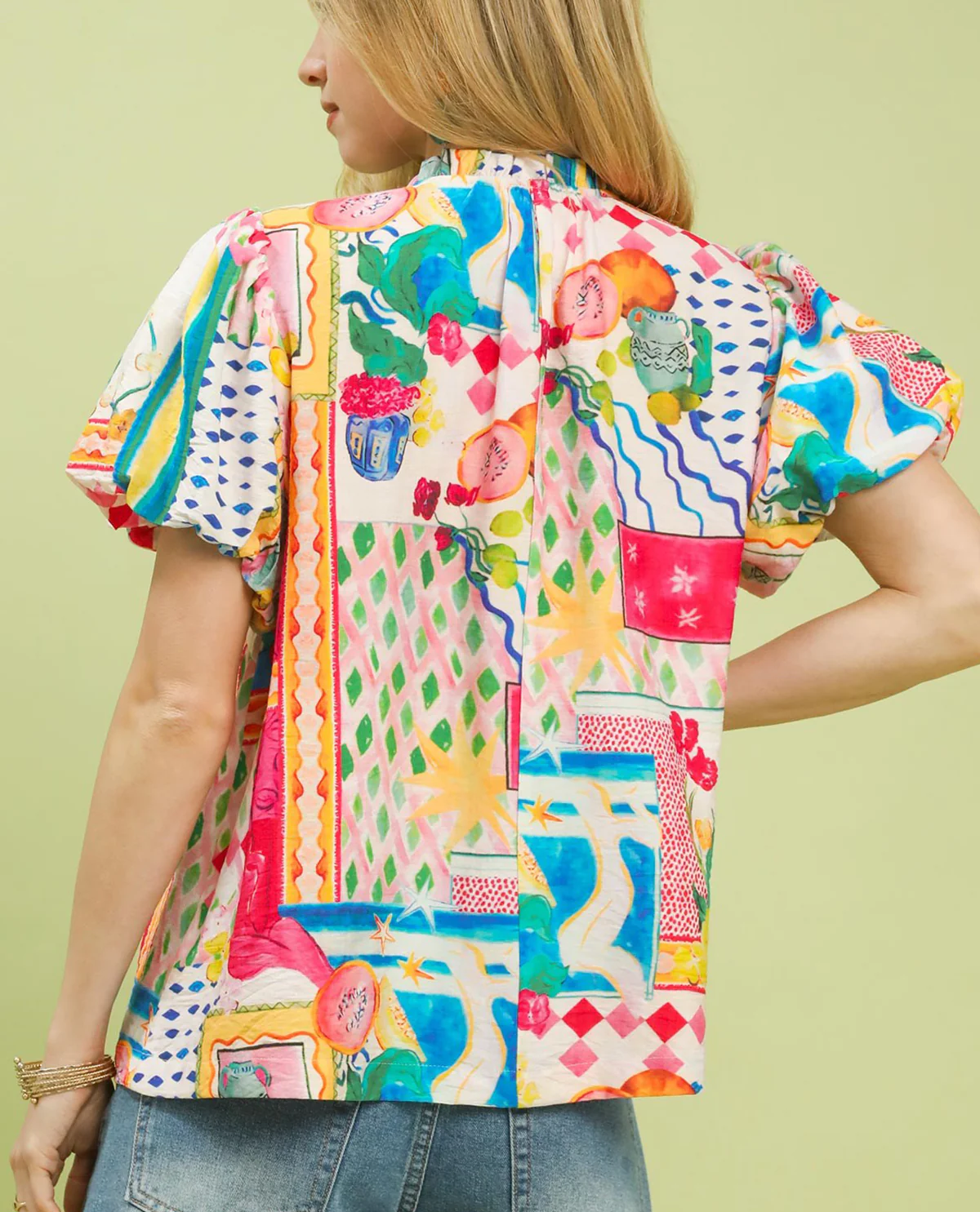 Umgee Abstract Print Top Multi - Image 2
