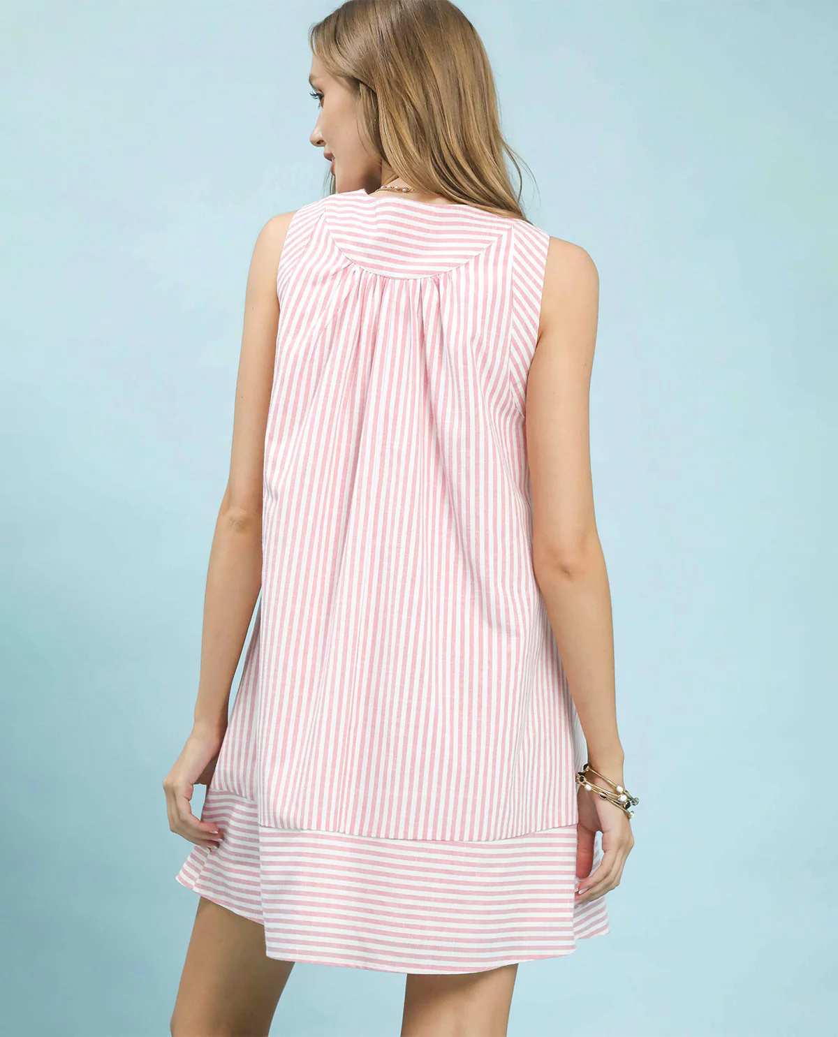 Umgee Aline Stripe Dress Pink - Image 2