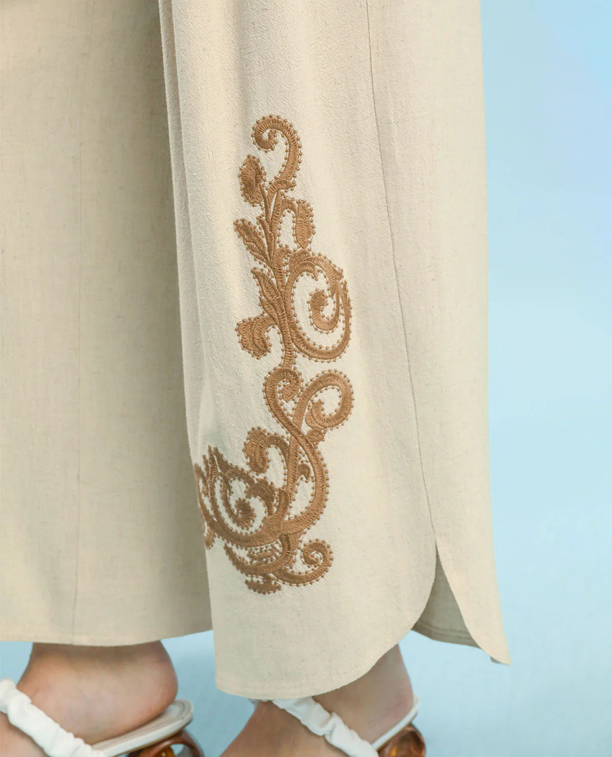 Umgee Embroidered Wide Leg Pant - Image 5