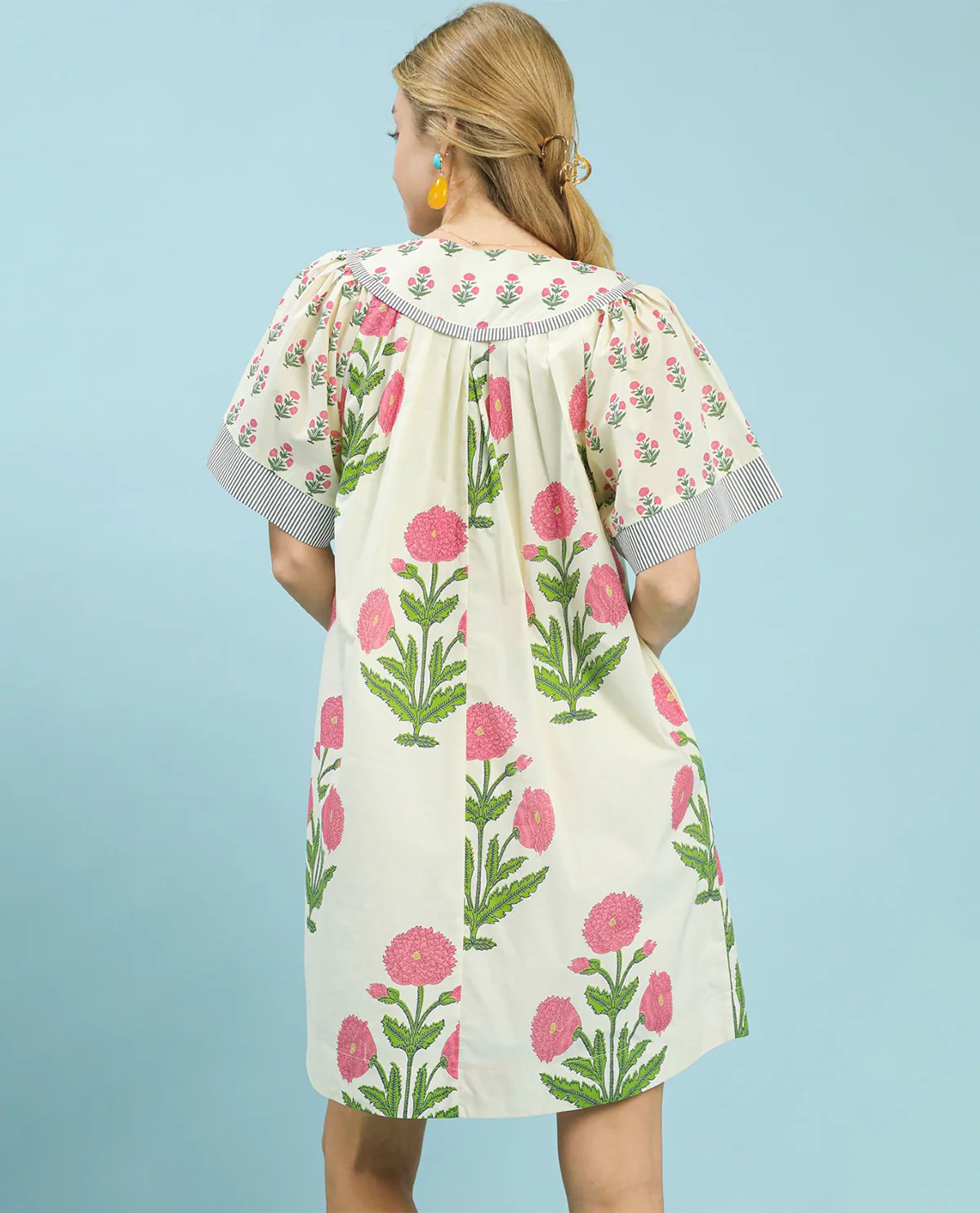 Umgee Floral Print V-Neck Dress - Image 3