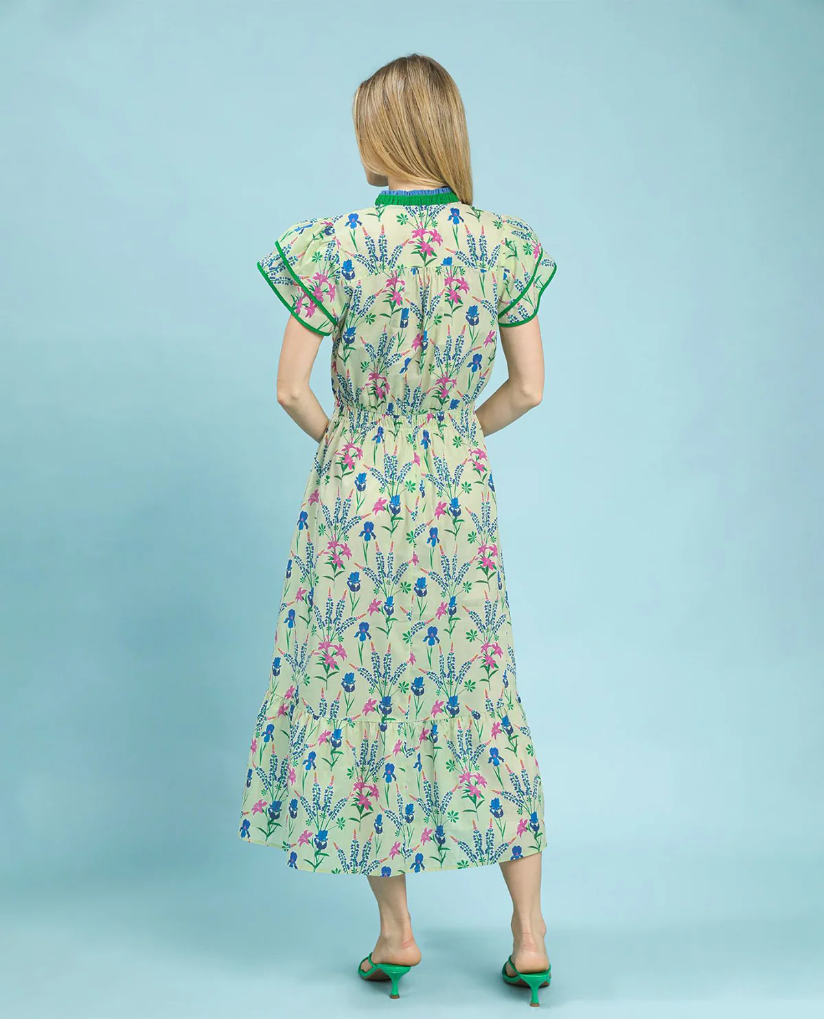 Umgee Floral Print Dress Cream - Image 3