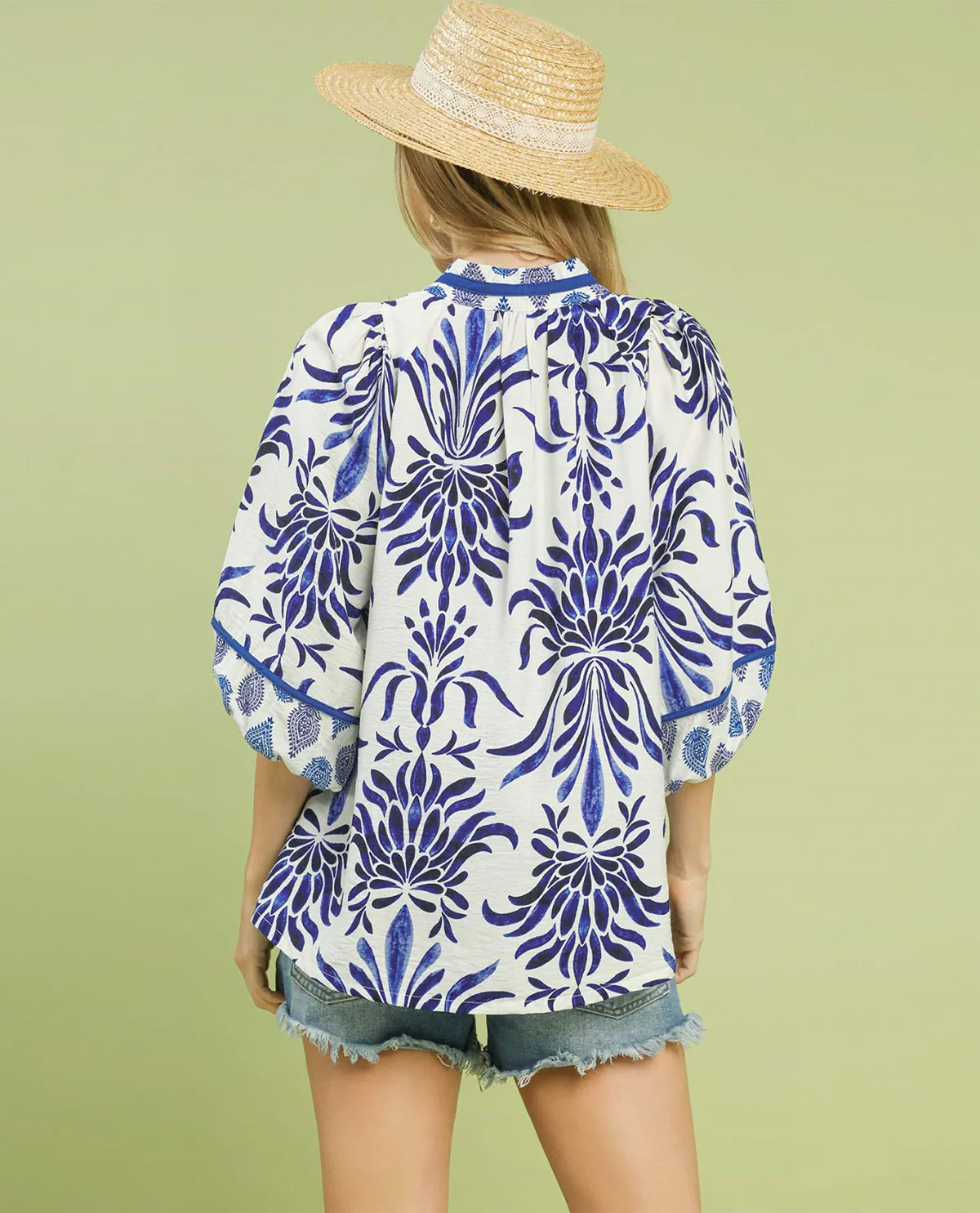 Umgee Abstract Floral Mix Print Top - Image 4