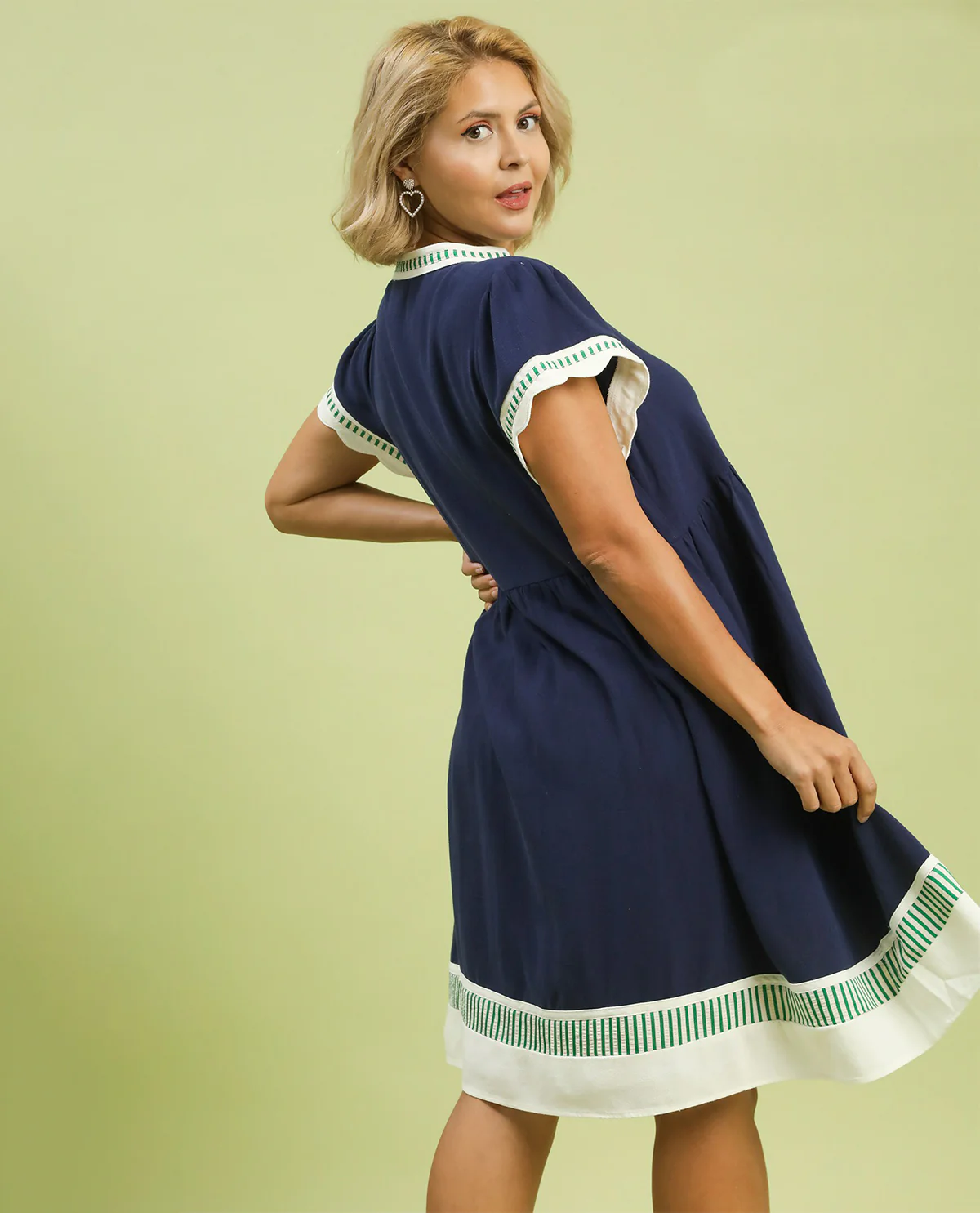 Umgee Colorblock Dress Navy - Image 3
