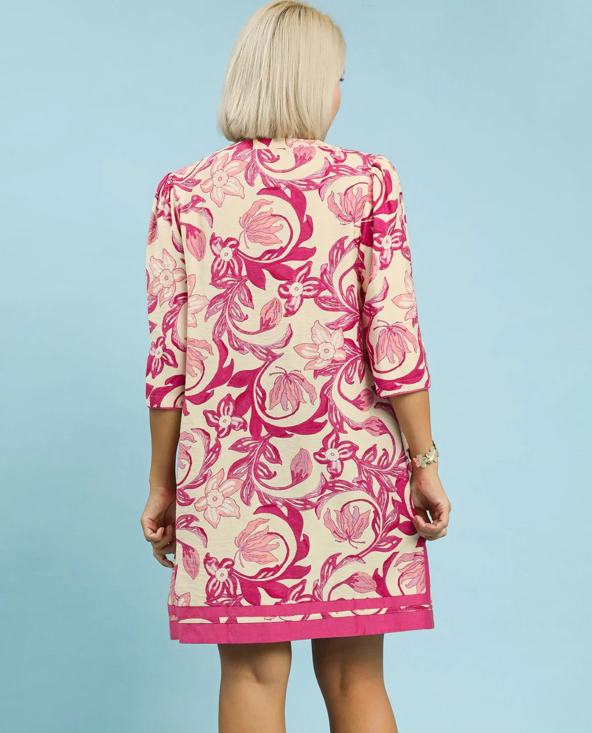 Umgee Floral Print Dress Pink - Image 4
