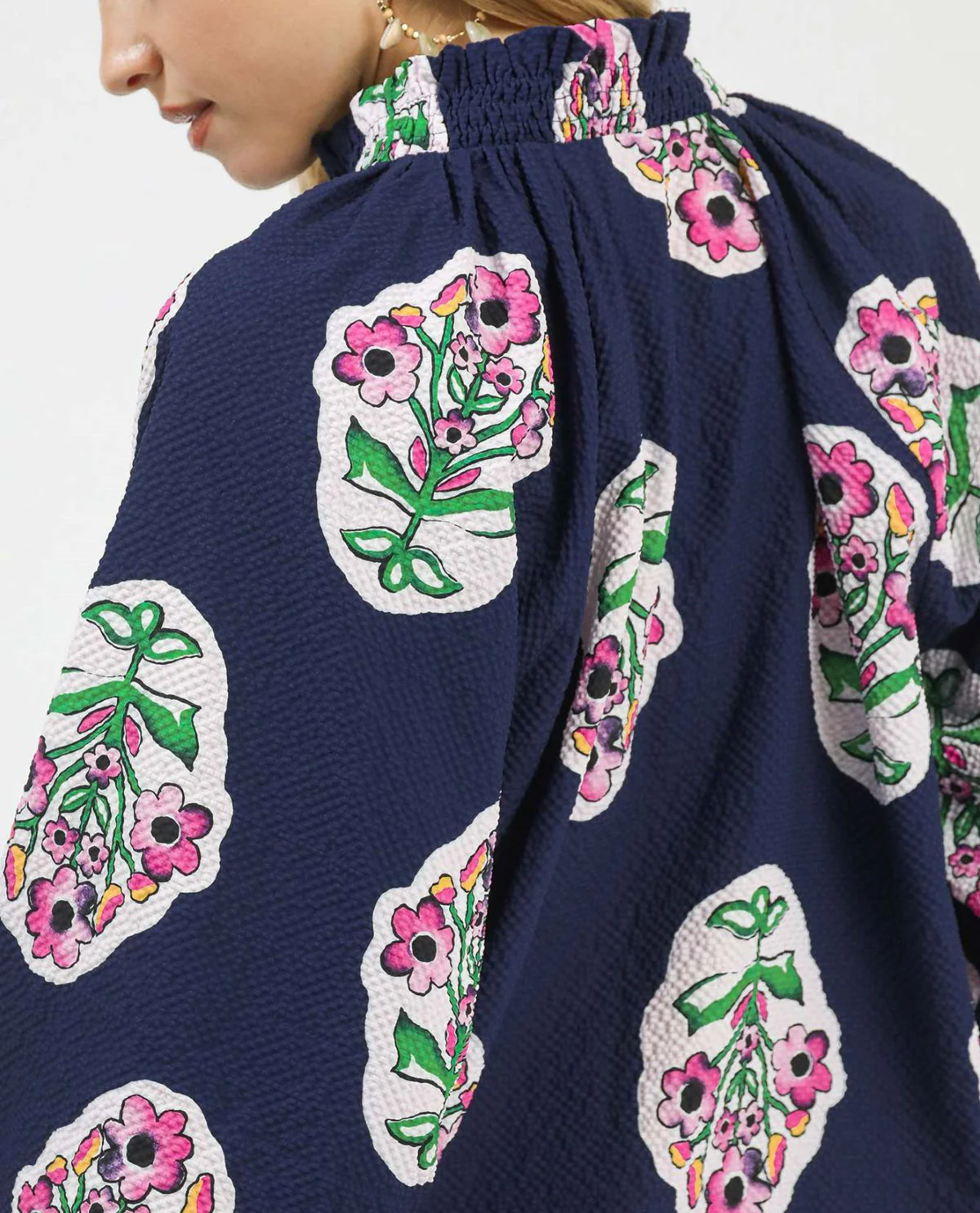 Umgee Boho Print Puff Sleeves Top - Image 2