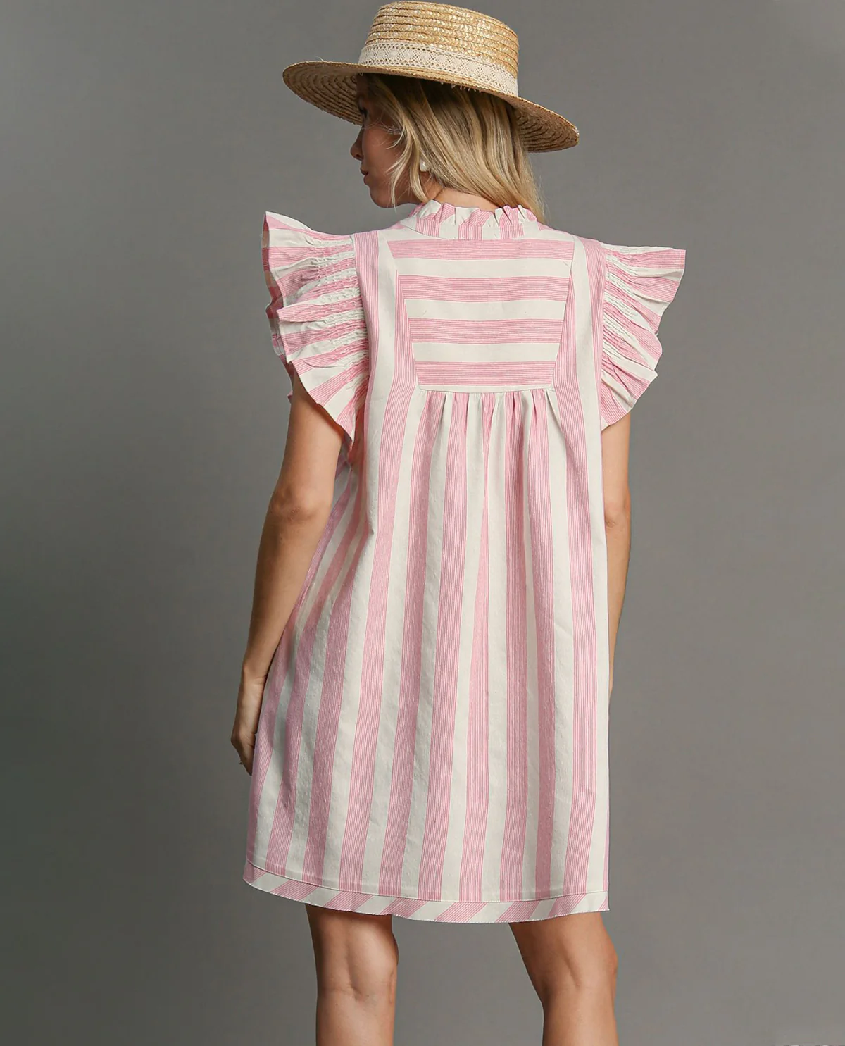 Umgee Stripe Dress With Flutter Sleeve - Image 6